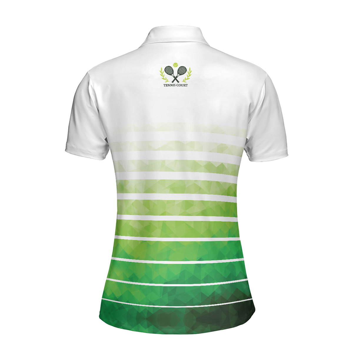 Abstract Green Geometric Tennis Short Sleeve Women Polo Shirt