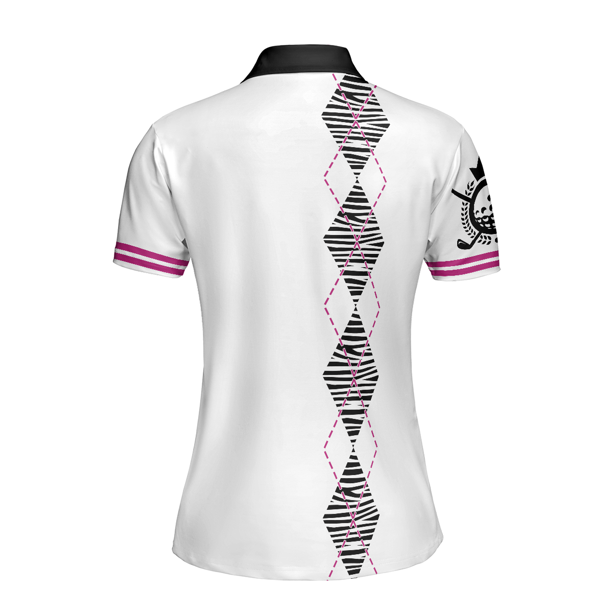 Golf Is My New Religion Golf Short Sleeve Women Polo Shirt, Zebra Argyle Golf Shirt For Ladies, Unique Golf Gift