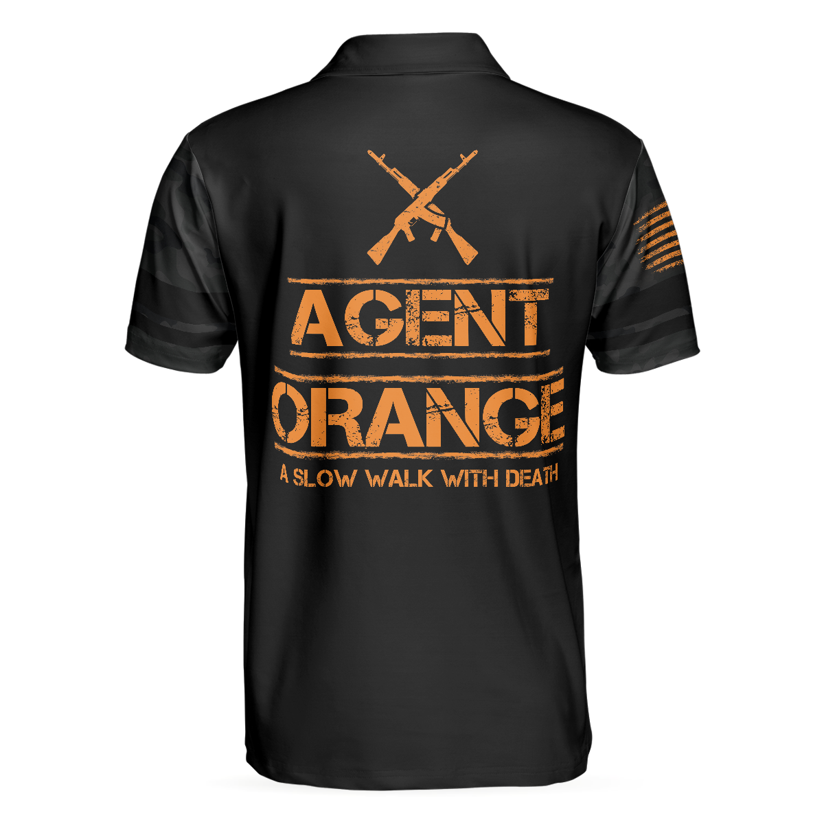 Agent Orange Dioxin A Slow Walk With Death Polo Shirt, Black Reaper American Flag Polo Shirt For Men