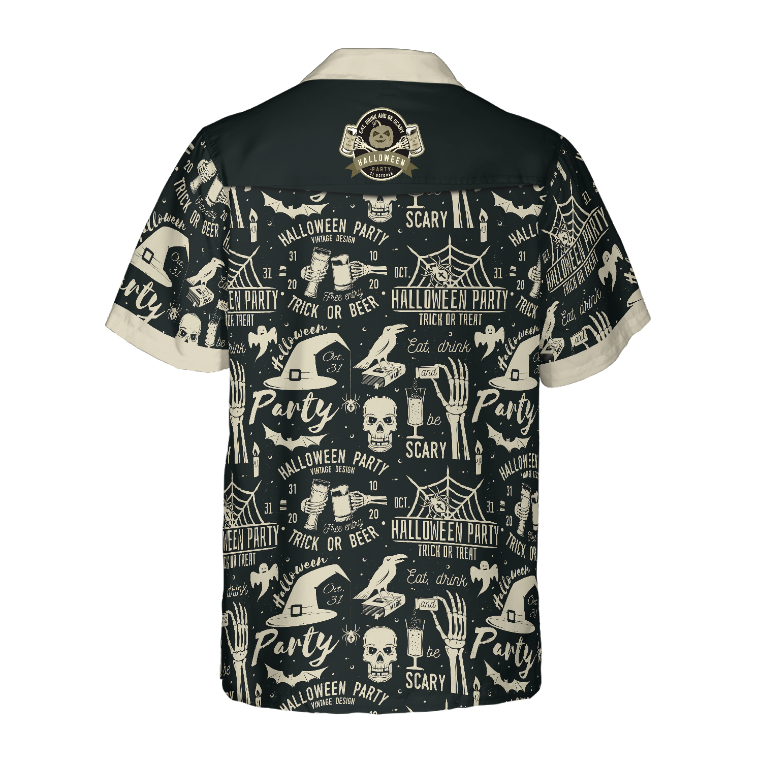 Retro Halloween Beer Party Hawaiian Shirt
