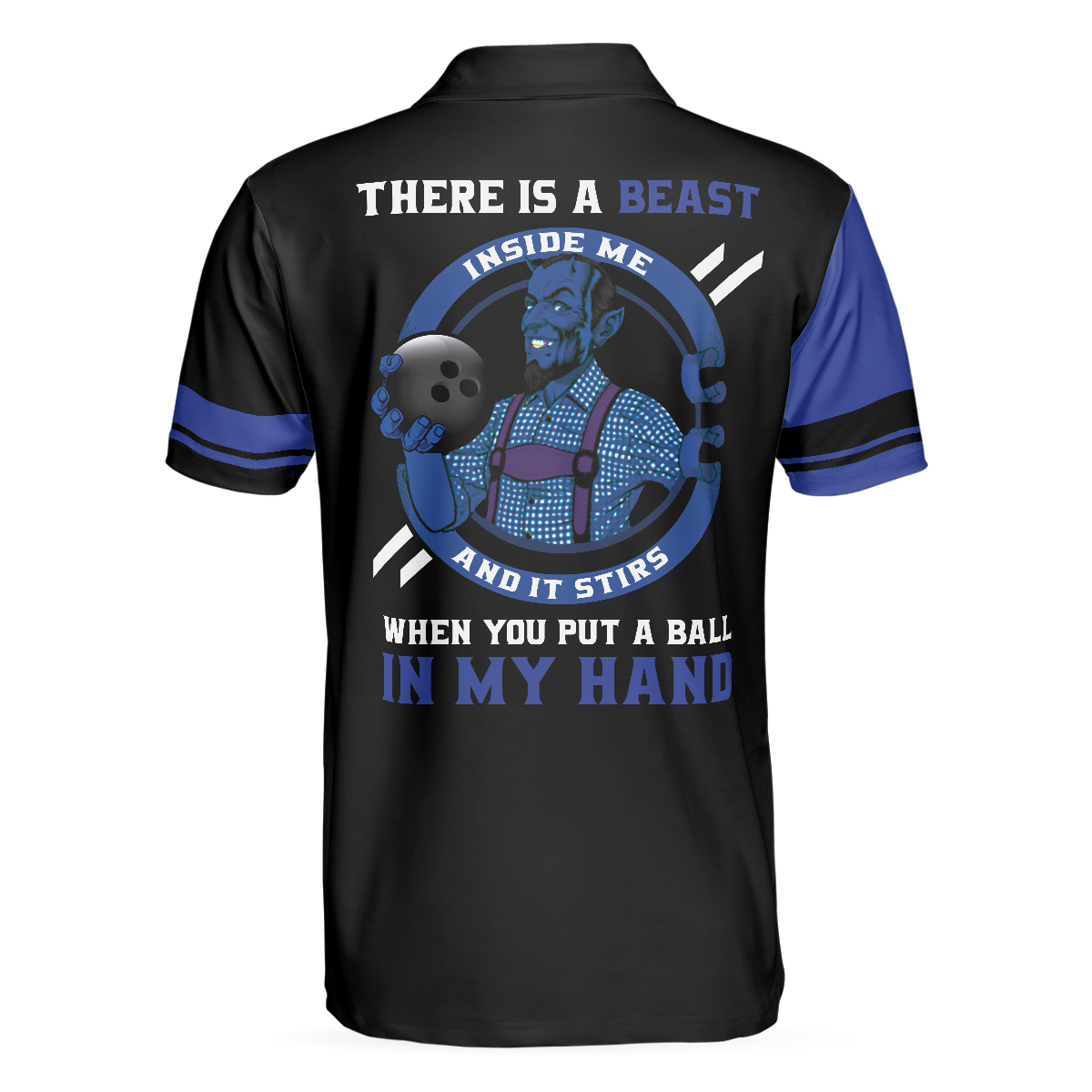 Skull Bowling Polo Shirt, Satanic Skeleton Bowler Bowling Shirt For Men