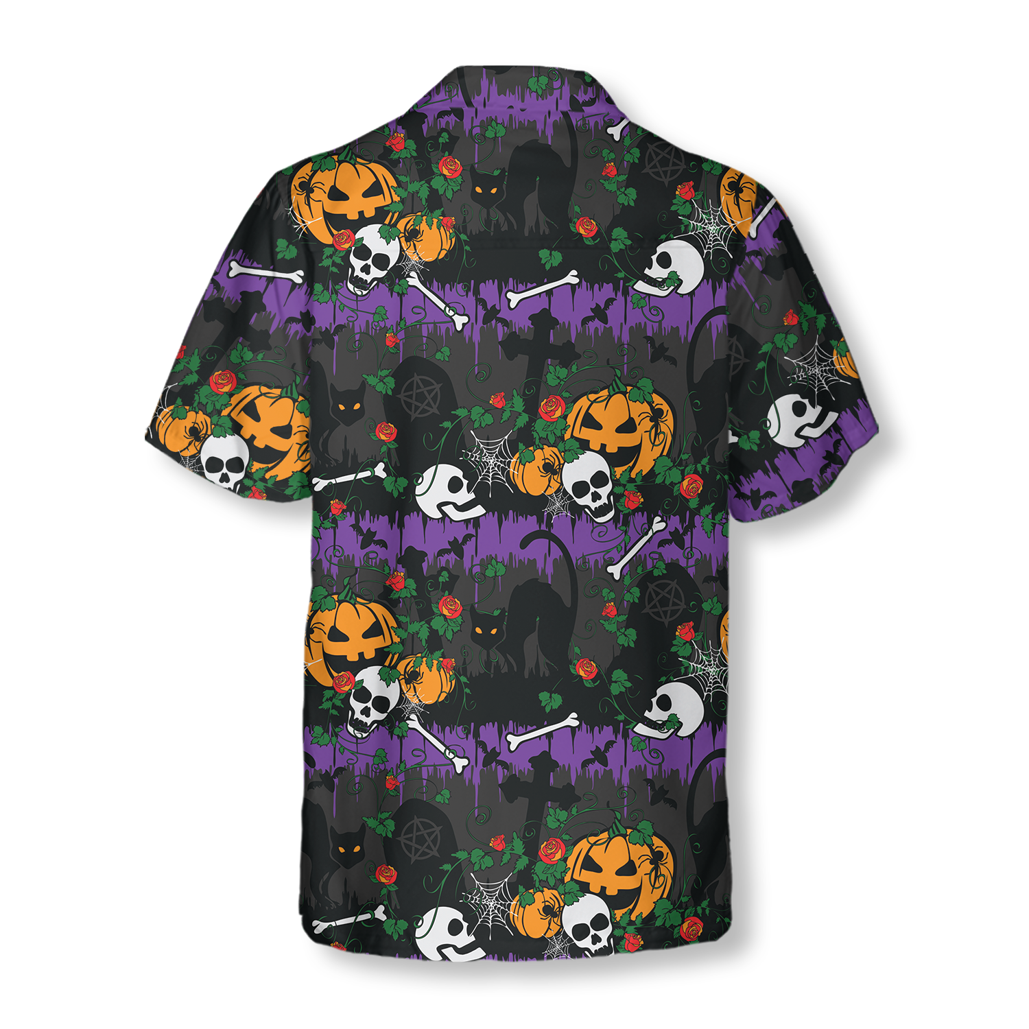 Halloween Pumpkin And Black Cats Hawaiian Shirt