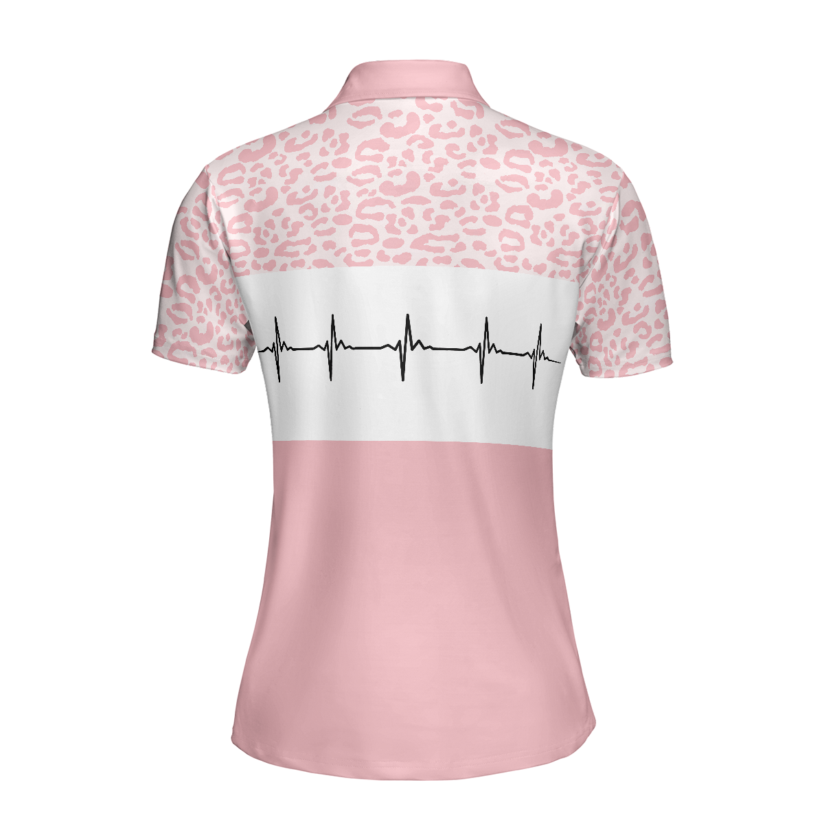Pink Golfbeat Leopard Golf Short Sleeve Women Polo Shirt