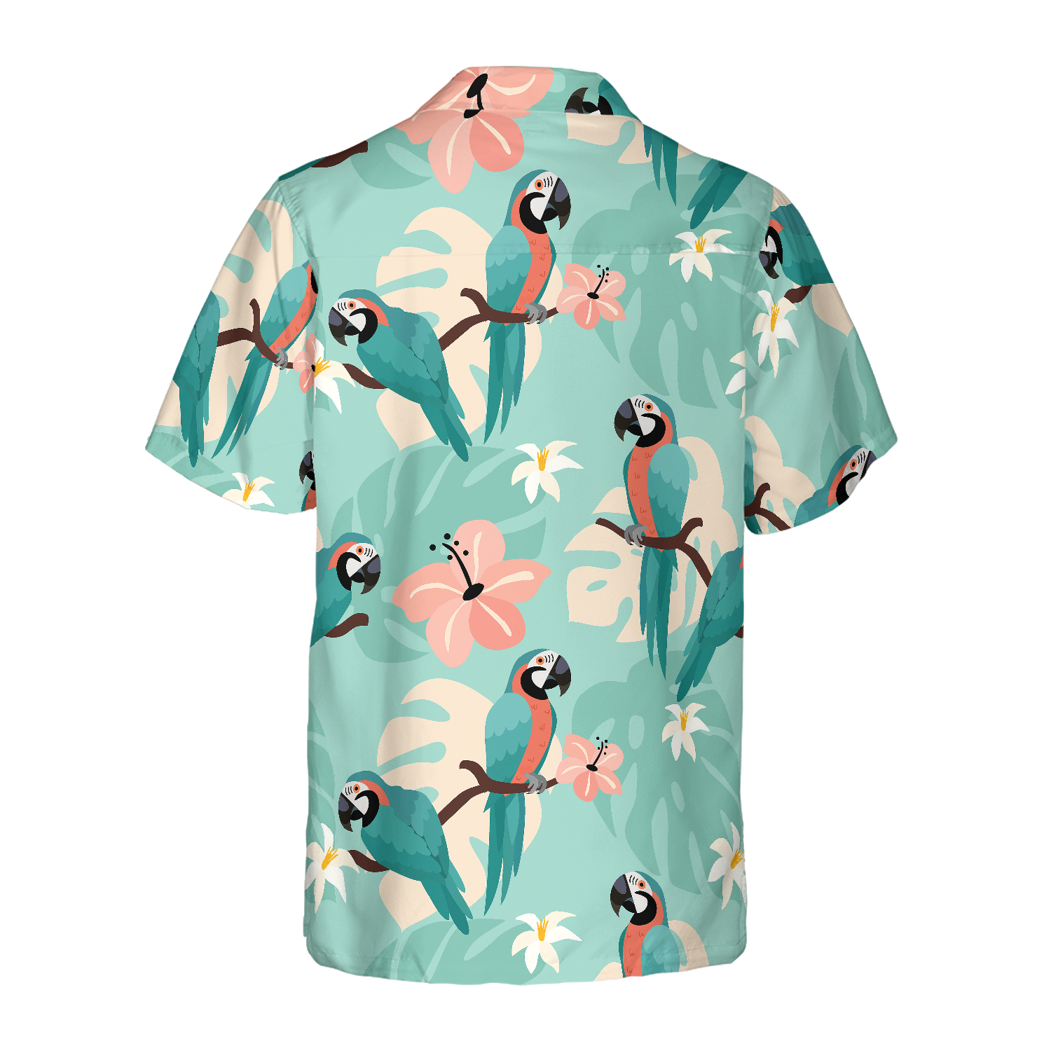 Trendy Parrots And Tropical Leaves Hawaiian Shirt
