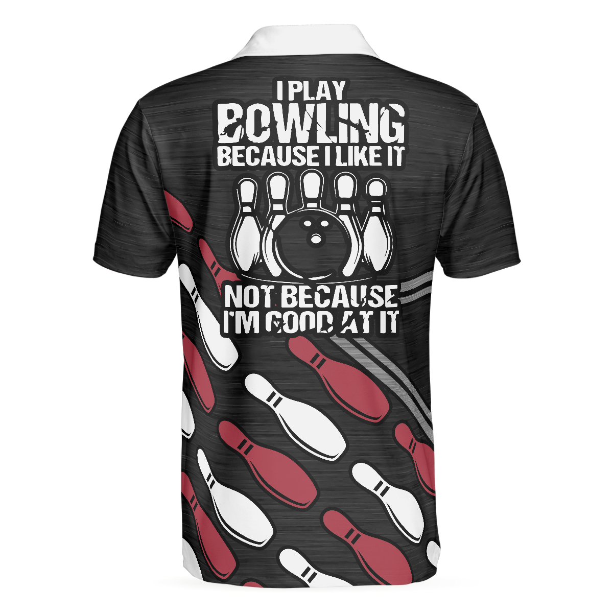 I Play Bowling Because I Like It Not Because I'm Good At It Polo Shirt, American Flag Bowling Shirt For Men