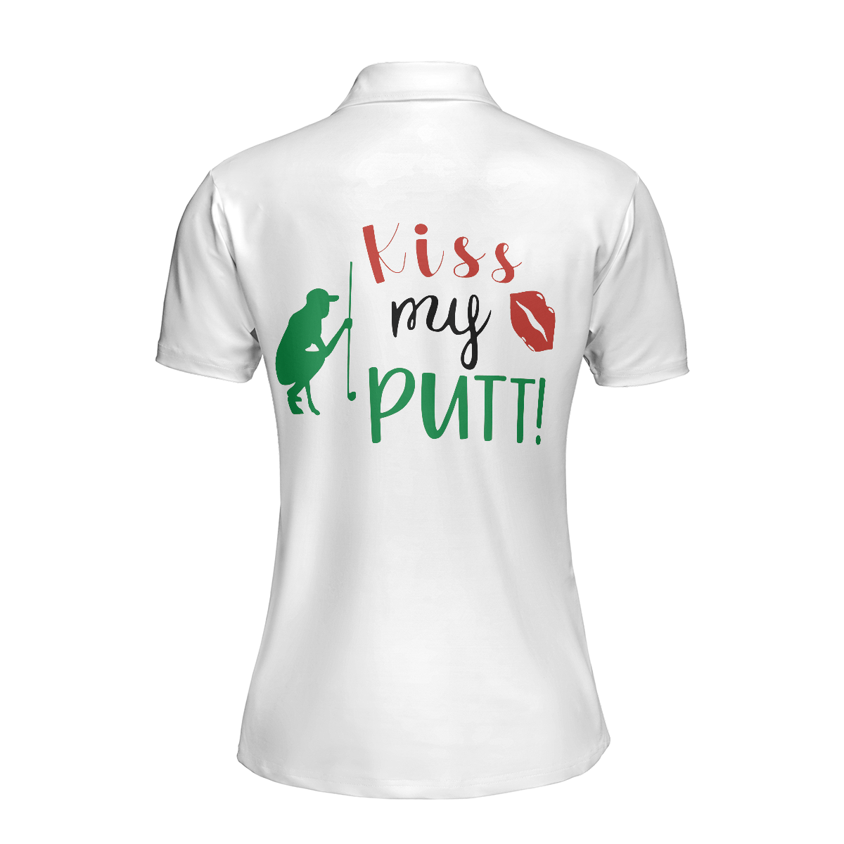 Kiss My Putt Golf Short Sleeve Women Polo Shirt