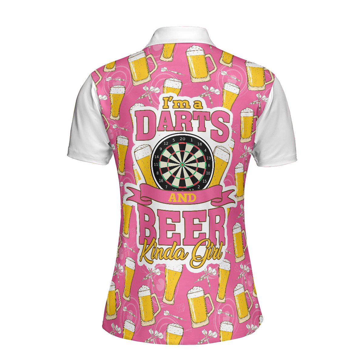 I'm A Darts And Beer Kinda Girl Short Sleeve Women Polo Shirt, Funny Ladies' Darts Shirt, Darts Gift For Women