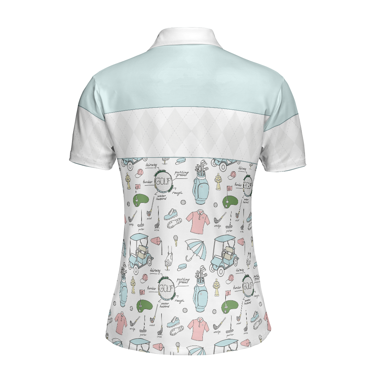 Golf Life In Blue Short Sleeve Women Polo Shirt