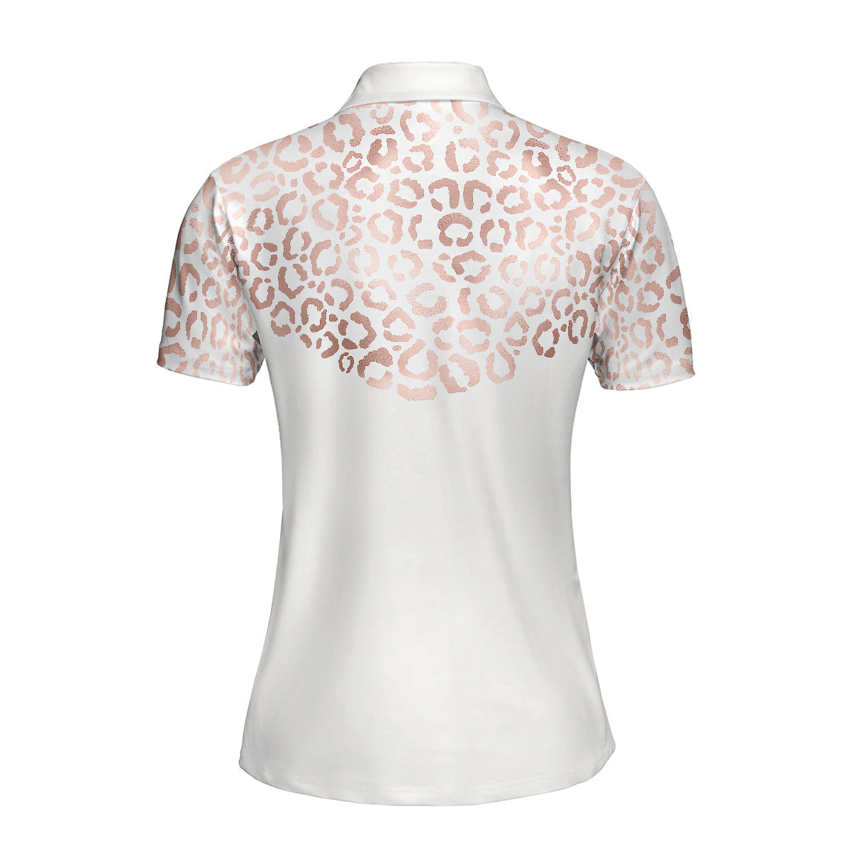 Rose Gold Leopard Pattern Shirt Short Sleeve Women Polo Shirt