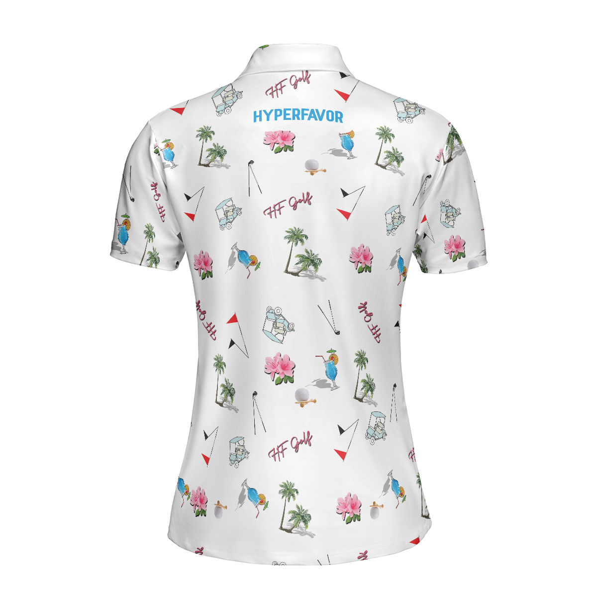 Hyperfavor Golf With Golf Equipments In Summer Vibe Short Sleeve Women Polo Shirt, Gift Idea For Female Golfers