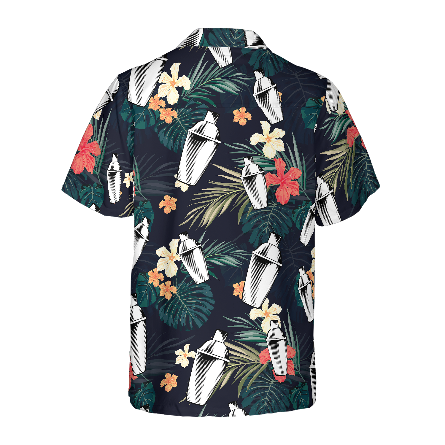 Tropical Pattern Bartender Shirts For Men Hawaiian Shirt