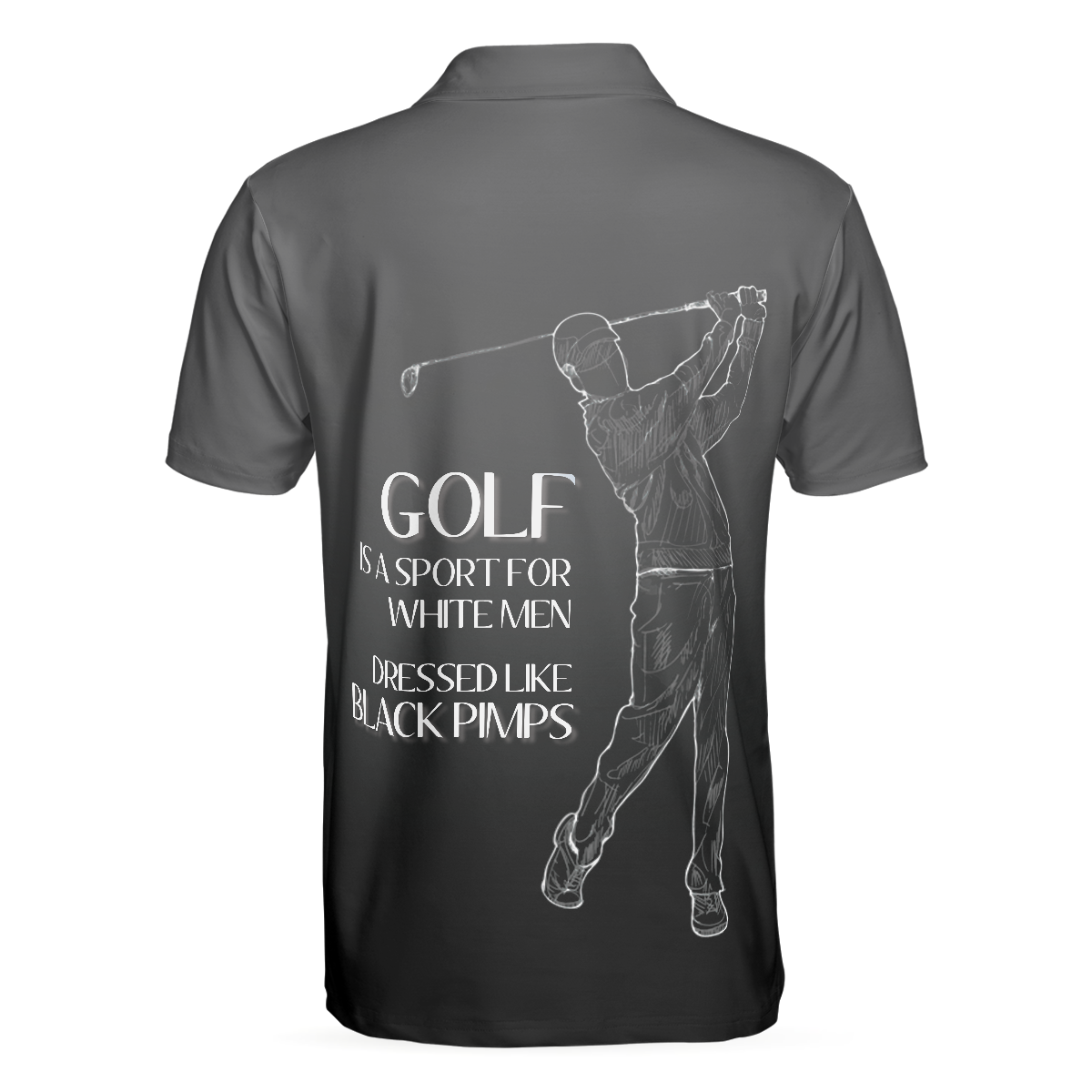 Golf Black Pimps Polo Shirt For Men, Funny White Men Golfing Polo Shirt