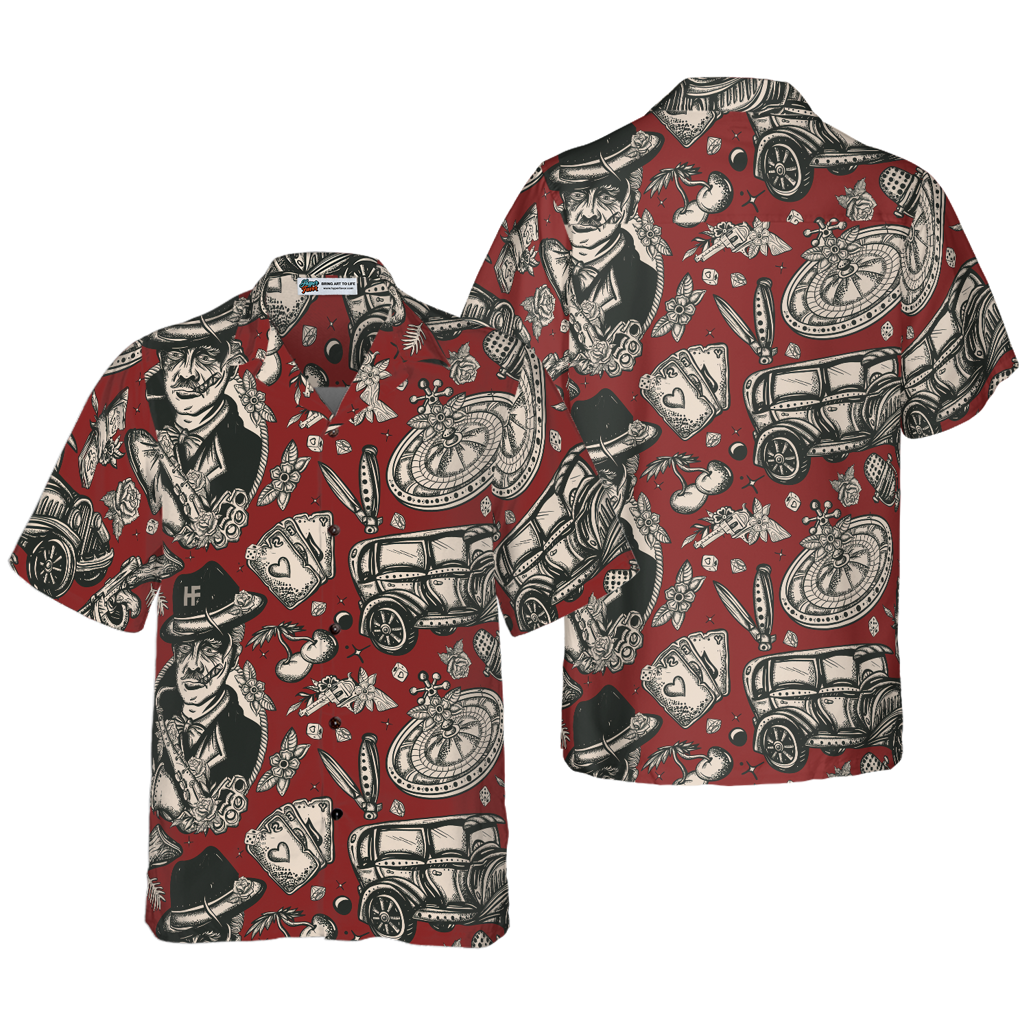 Casino Life In Retro Style Hawaiian Shirt