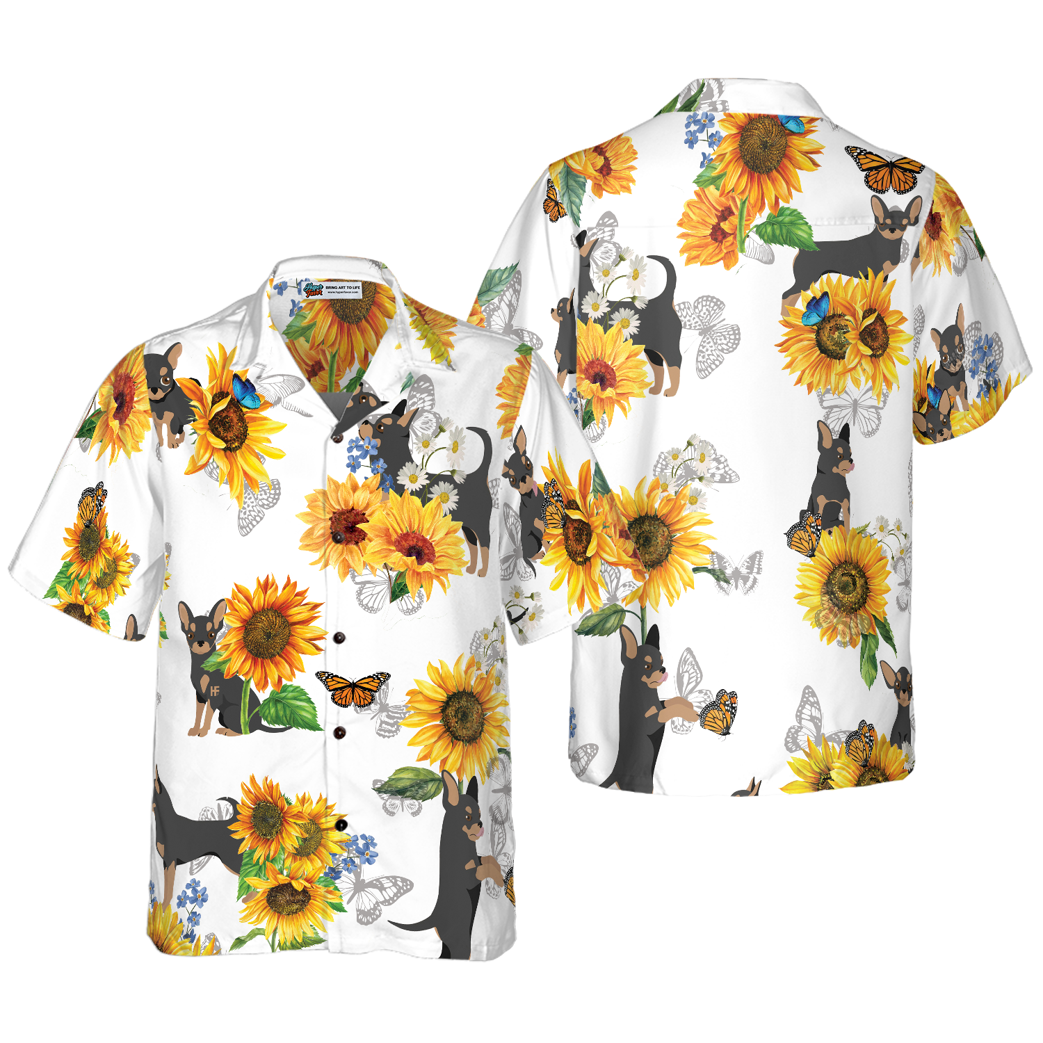 Chihuahua Lover With Sunflower Hawaiian Shirt