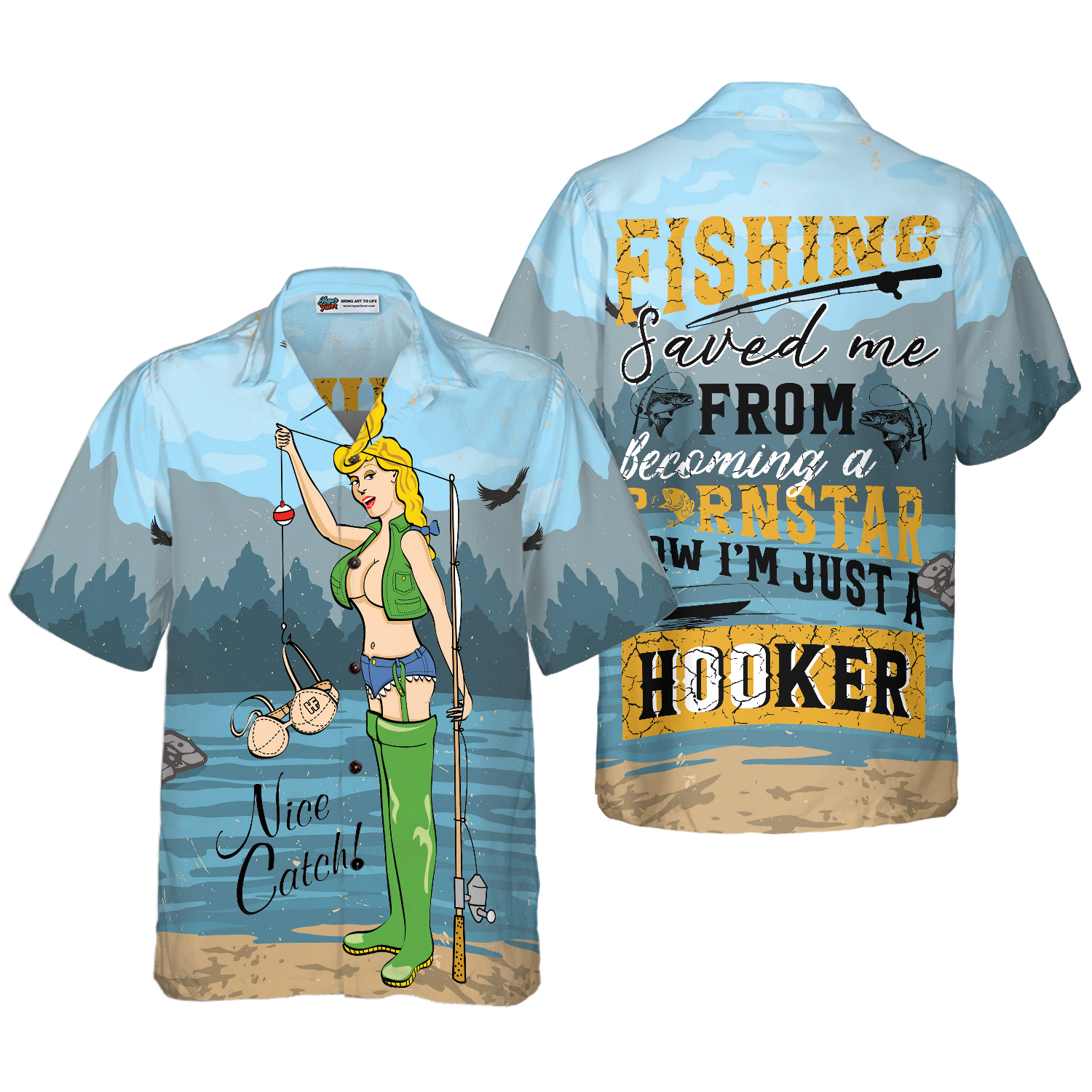 Fishing Saved Me Fishing Hawaiian Shirt, Funny Fishing Shirt For Women, Unique Gift For Fishers