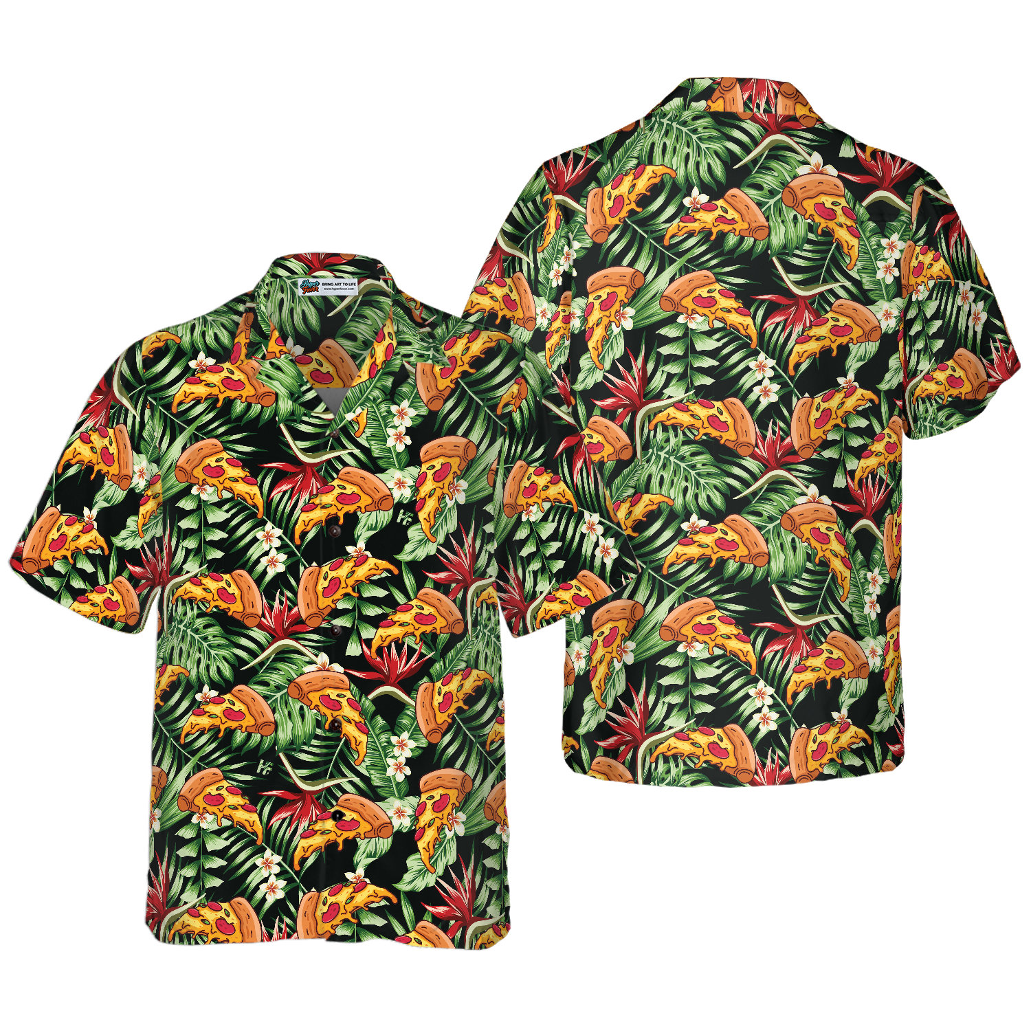 Funky Tropical Pizza Shirt For Men Hawaiian Shirt