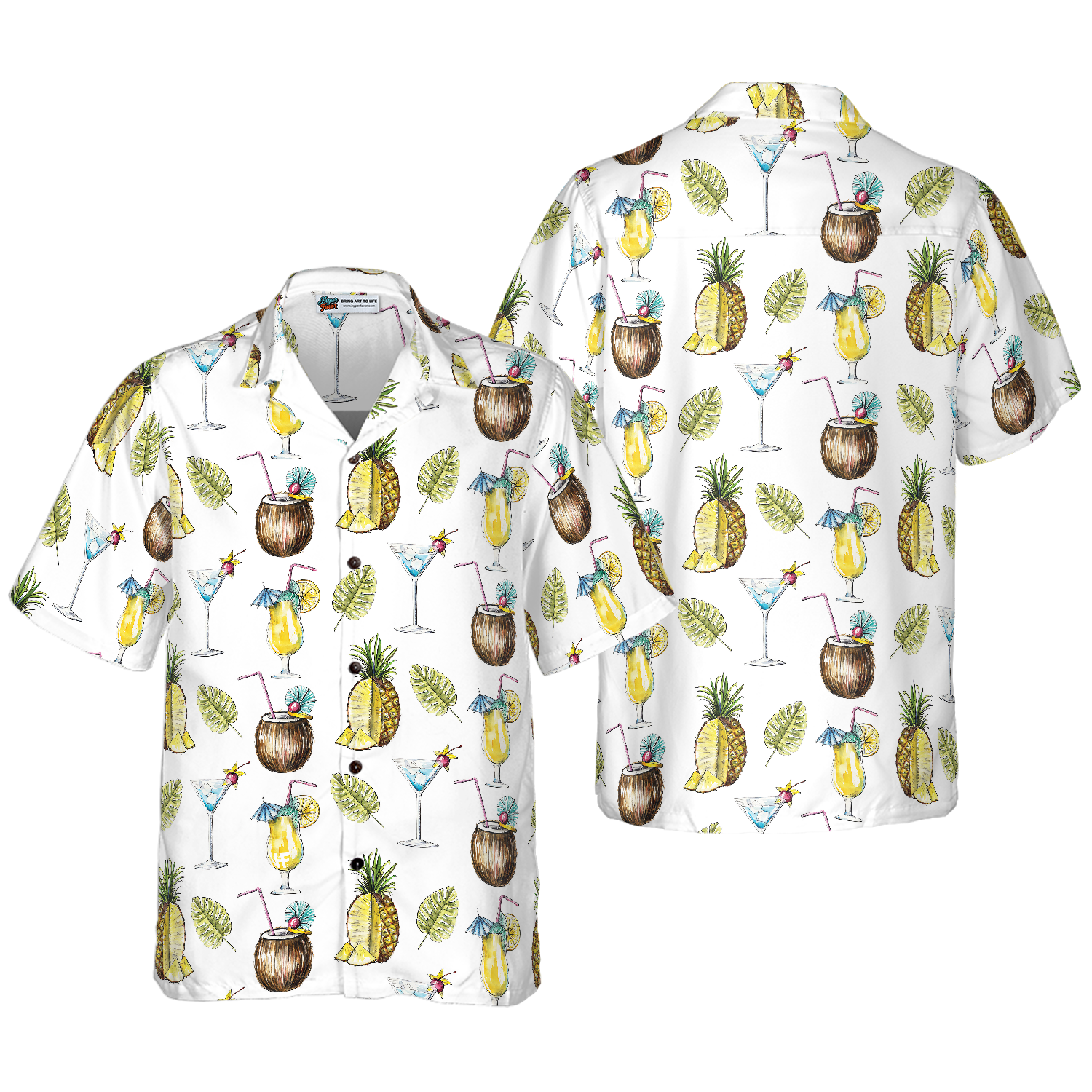 Tropical Coconut Cocktail Shirt For Men Hawaiian Shirt