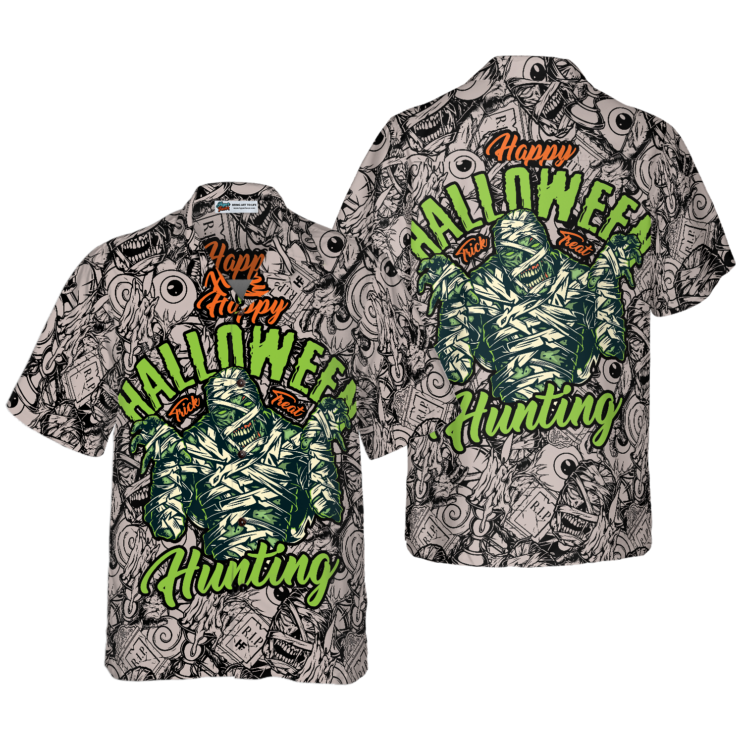 Halloween Vintage Scary Mummy Hawaiian Shirt