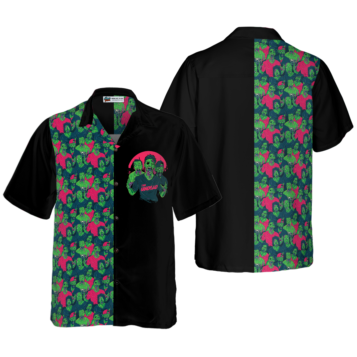 Halloween Zombie Walking Out Hawaiian Shirt