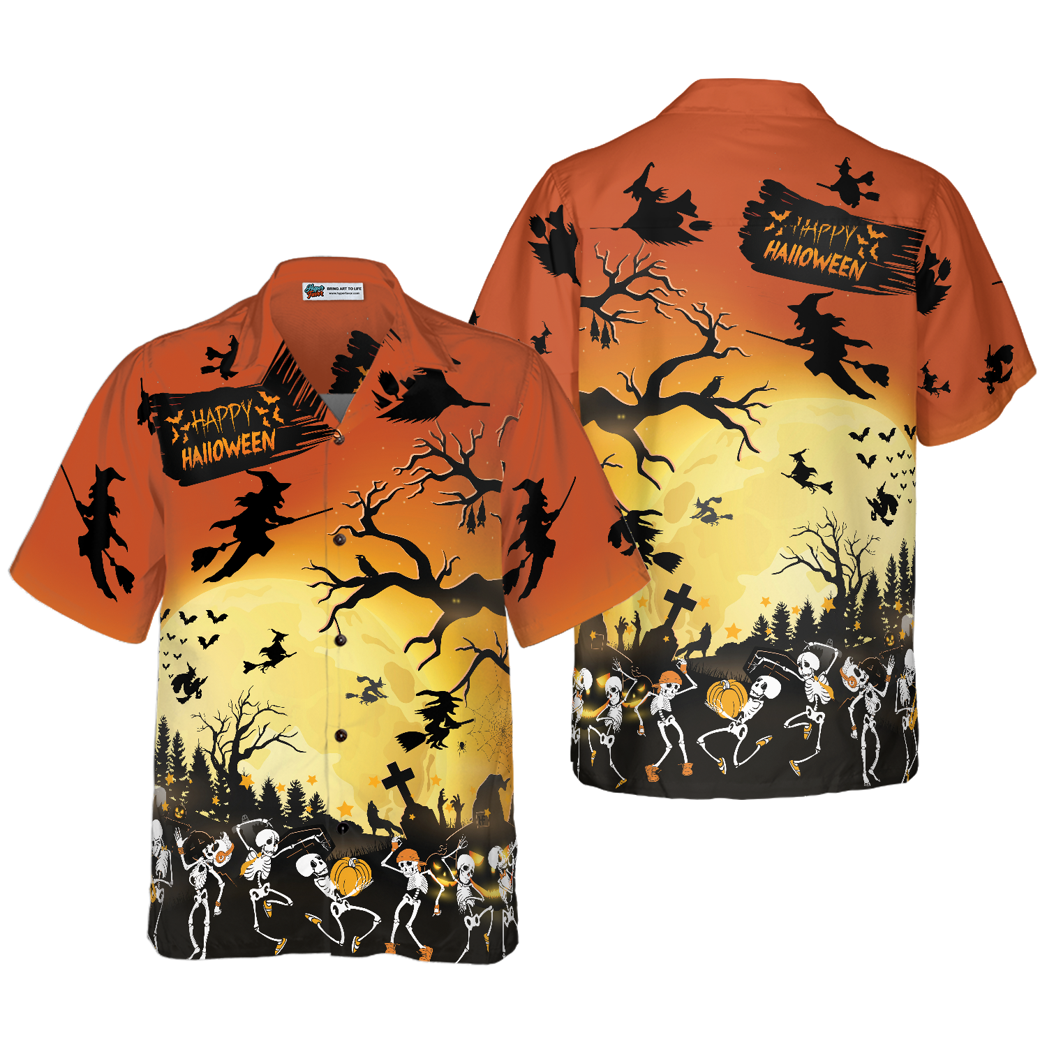 Dancing Skeletons Halloween Hawaiian Shirt, Skeleton Shirt For Men And Women