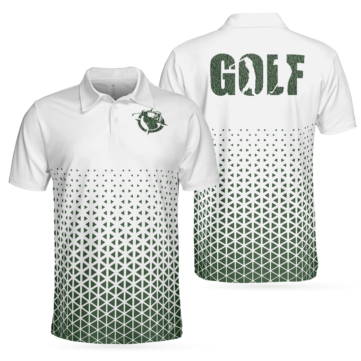 Golf Texture Aluminium Short Sleeve Polo Shirt, Triangle Geometric Polo Shirt, Best Golf Shirt For Men - Hyperfavor