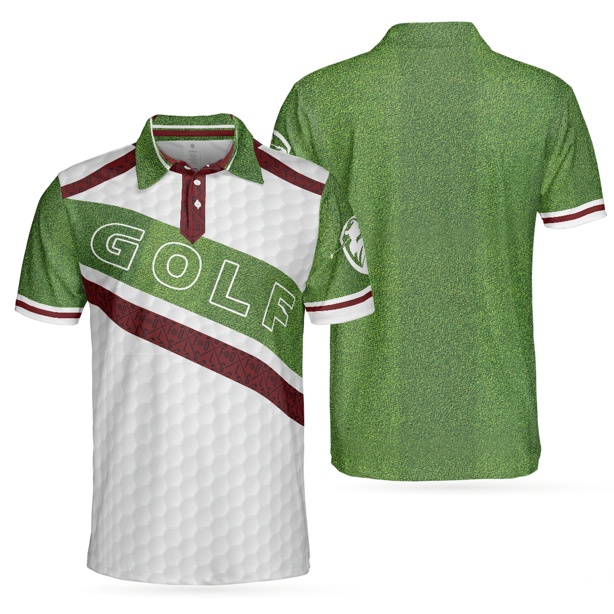 White And Green Men Golfer Golf Polo Shirt, Unique Golf Shirt For Men, Cool Gift For Golfers