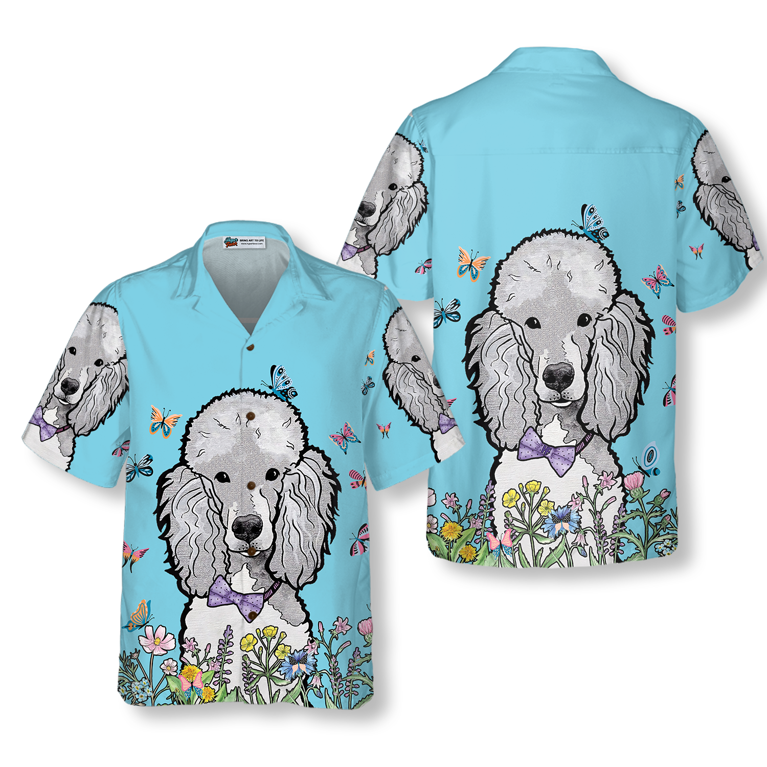 Lady Poodle & The Butterflies Hawaiian Shirt