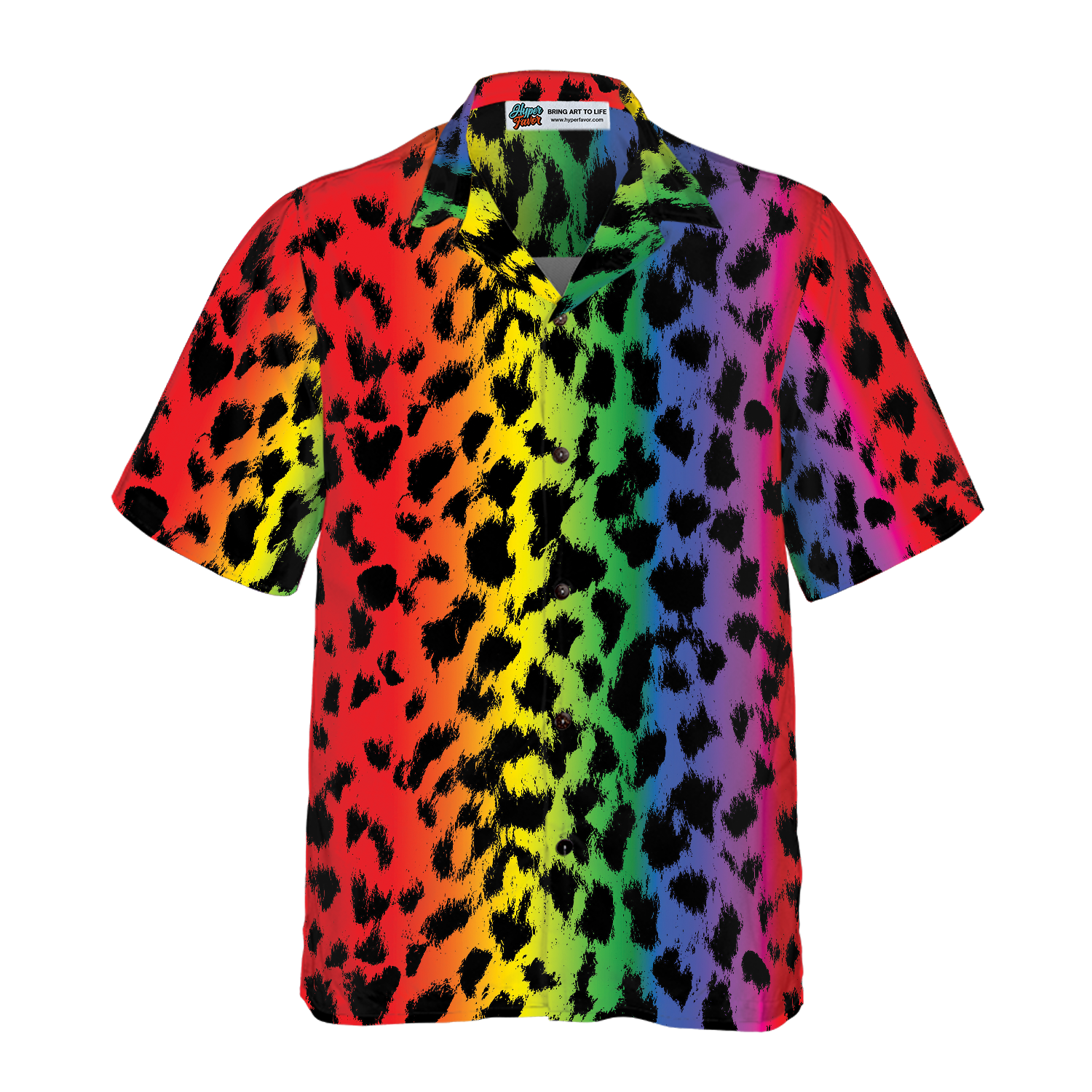 Leopard Skin With Rainbow Color LGBT Hawaiian Shirt