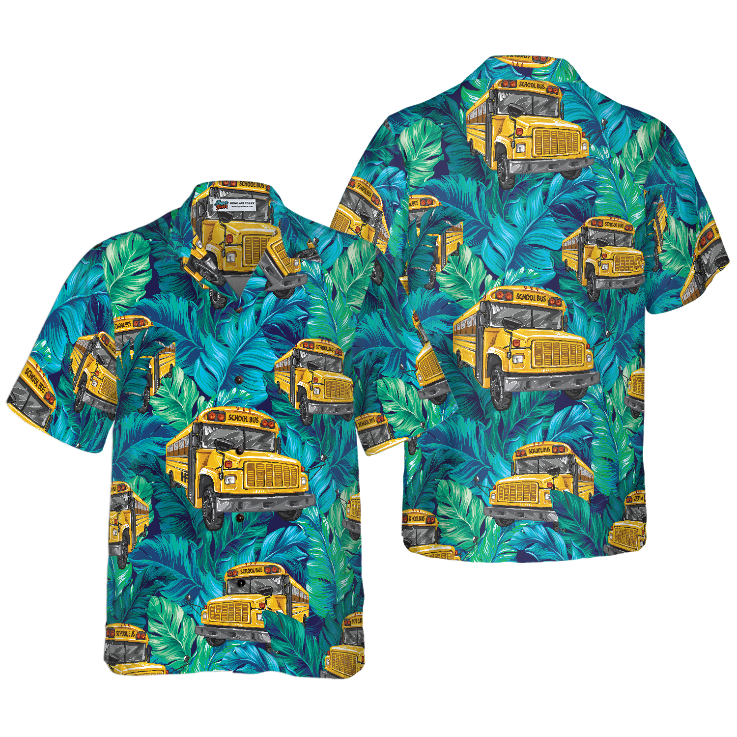 Tropical Leaves School Bus Driver Hawaiian Shirt, Best Shirt For School Bus Drivers, Unique Gift For Bus Drivers