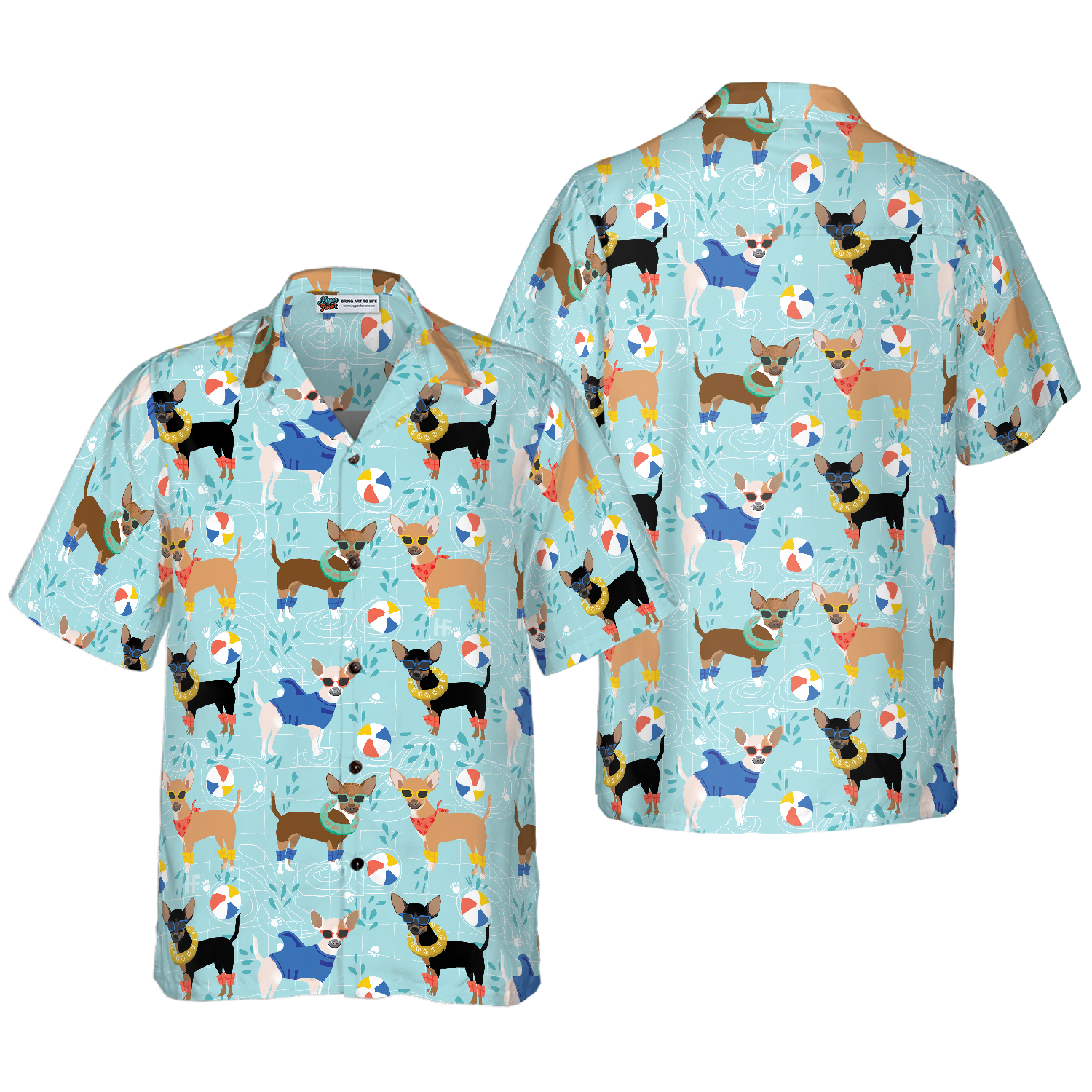 Chihuahua Pool Party Hawaiian Shirt