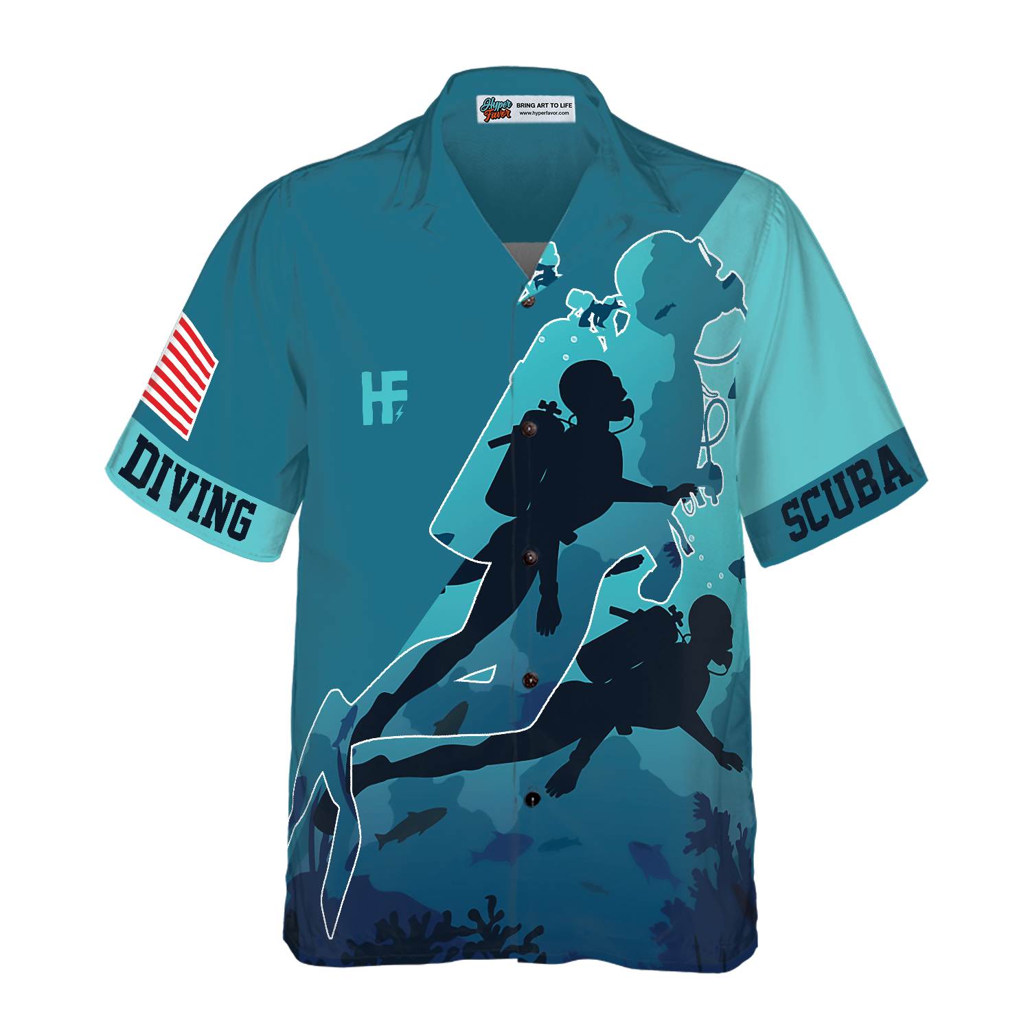 Scuba Diving Into The Sea Hawaiian Shirt