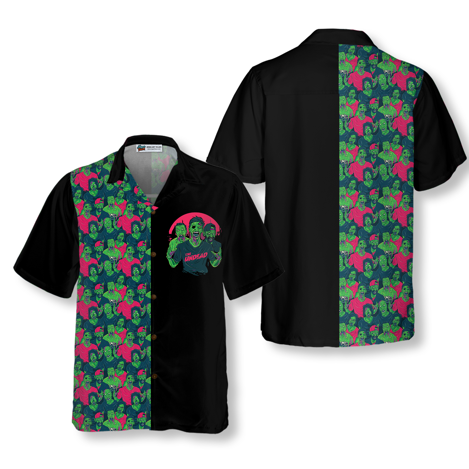 Halloween Zombie Walking Out Hawaiian Shirt