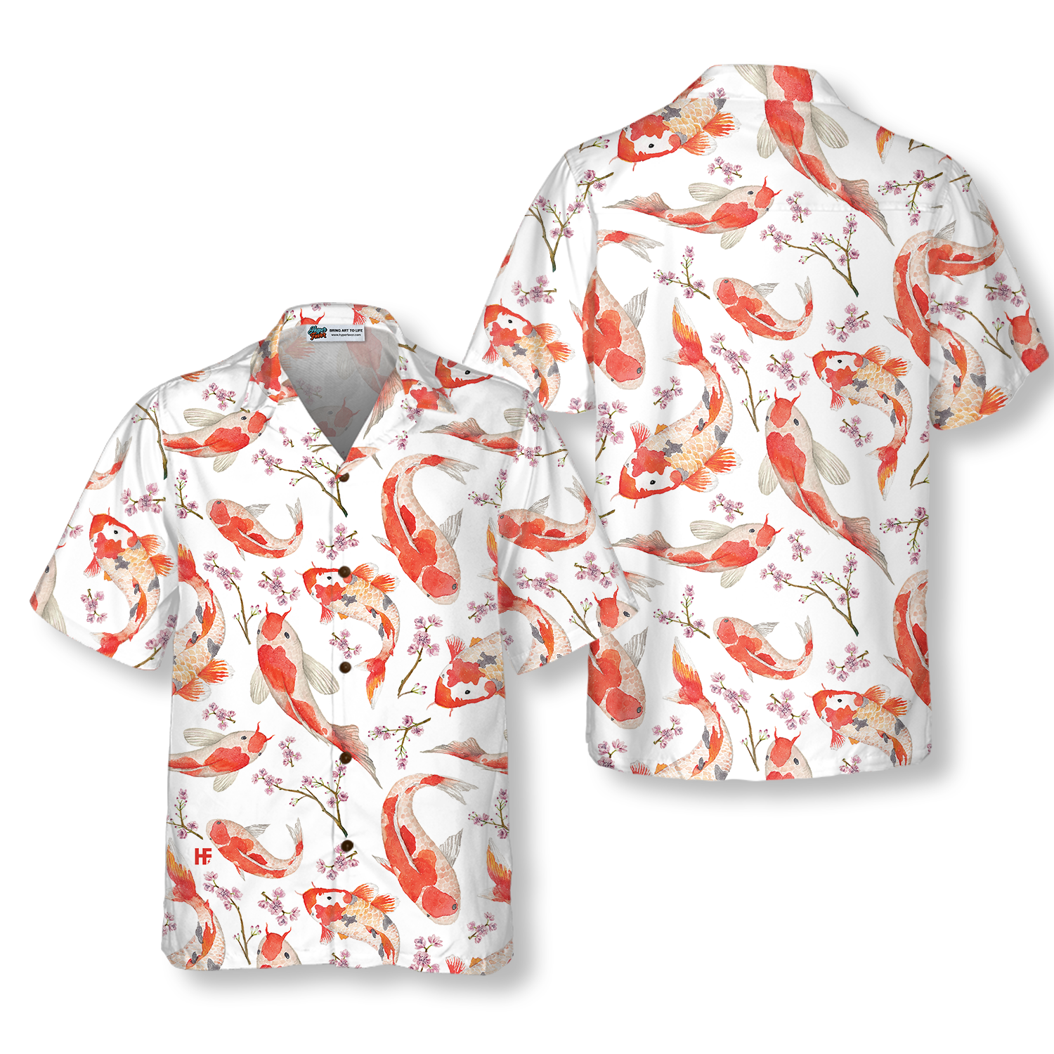 Koi Fish And Cherry Blossom Hawaiian Shirt