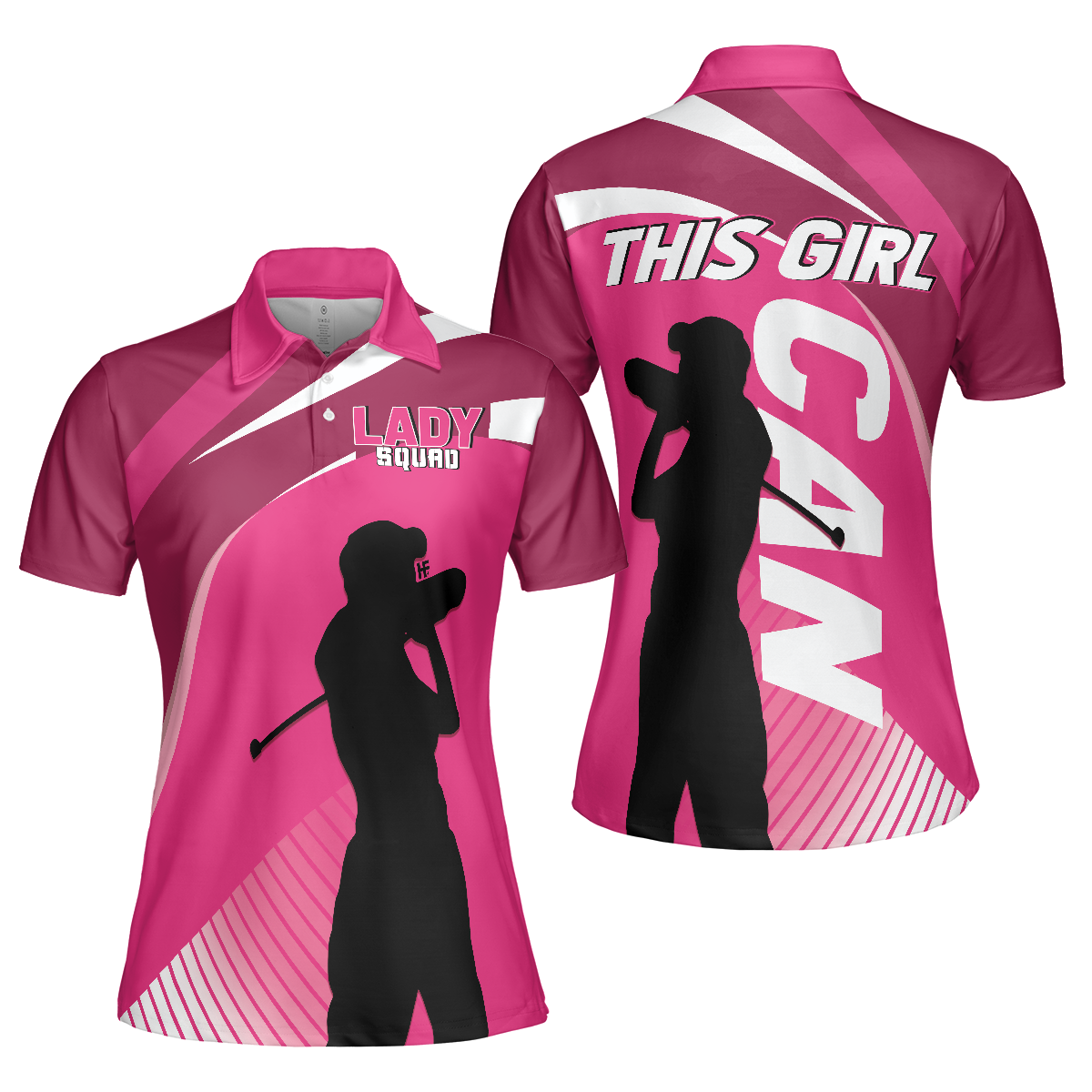 This Girl Can Golf Girl V2 Short Sleeve Women Polo Shirt, Pink Golf Shirt For Ladies, Cool Female Golf Gift