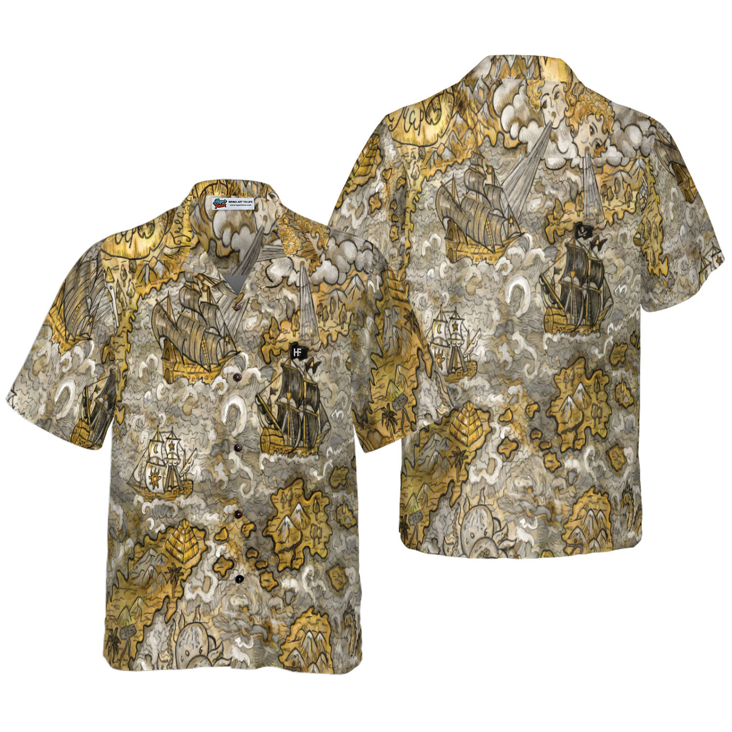Fantasy Islands Treasure Map Hawaiian Shirt