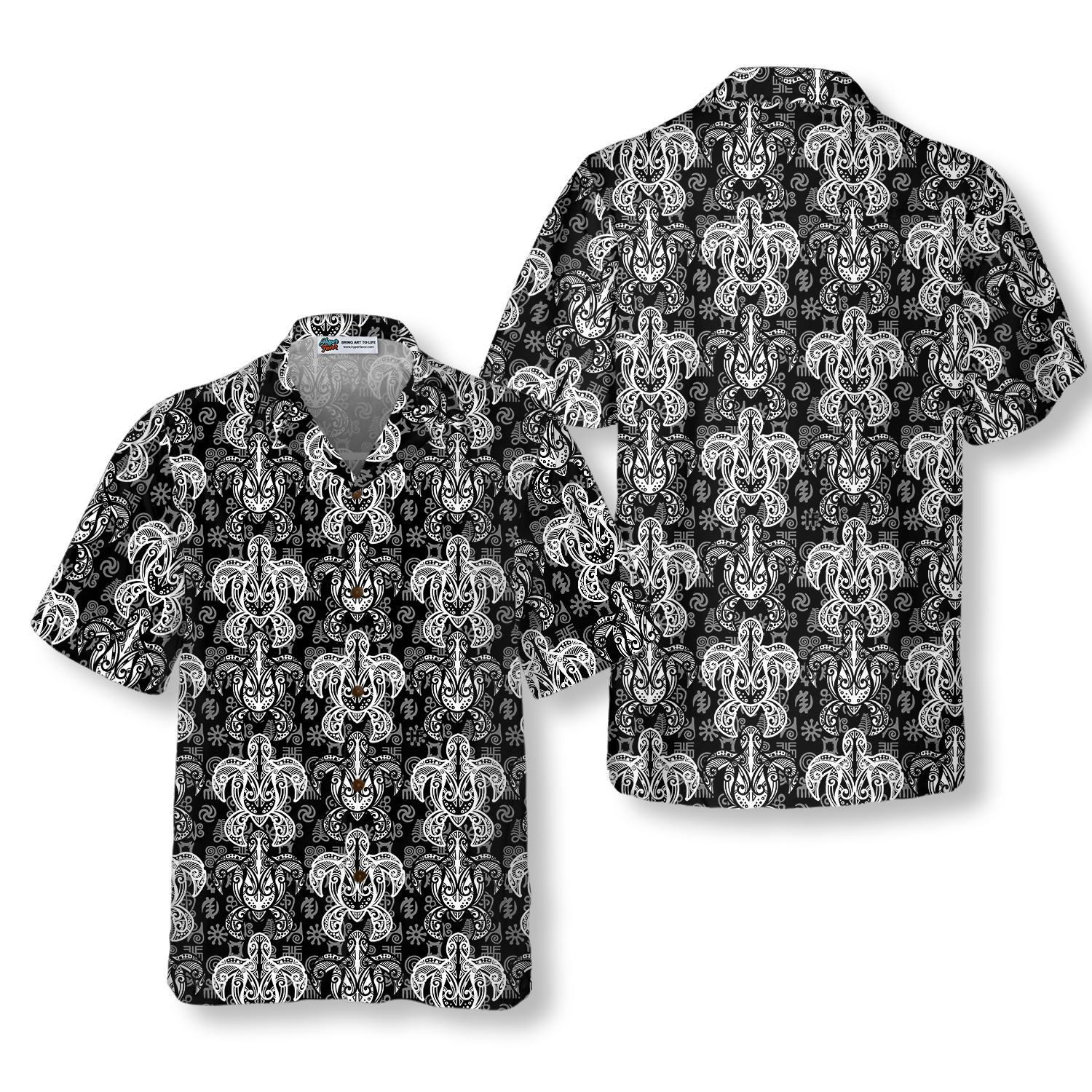 Indigenous Tribal Polynesian Style Sea Turtle Hawaiian Shirt
