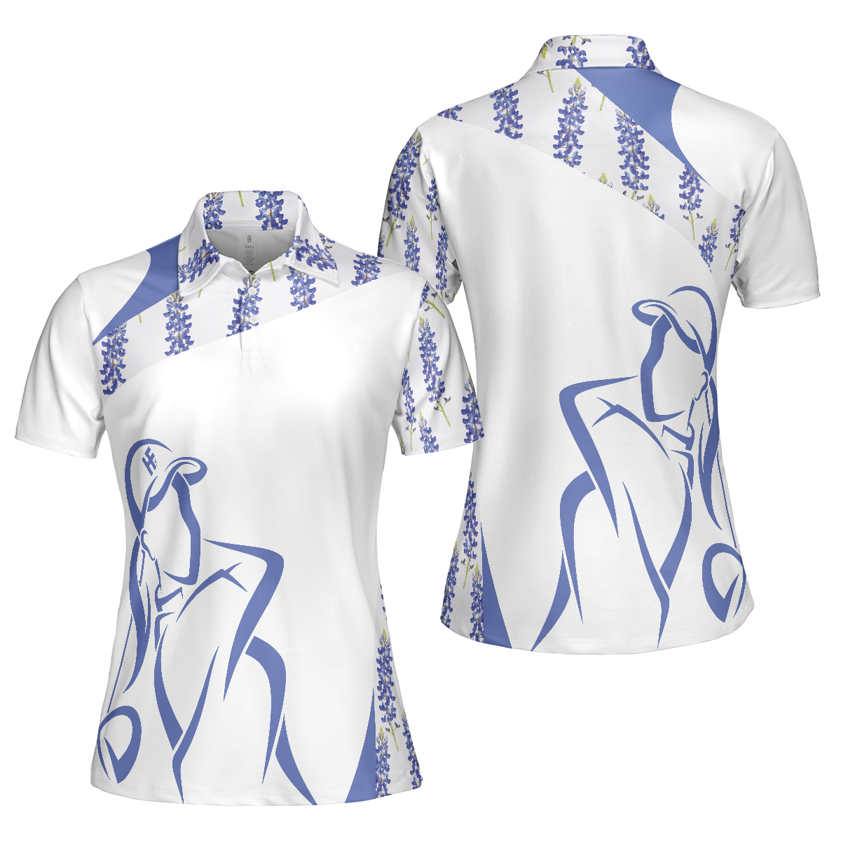 Bluebonnet Women Golfer Short Sleeve Women Polo Shirt, Unique Female Golf Gift
