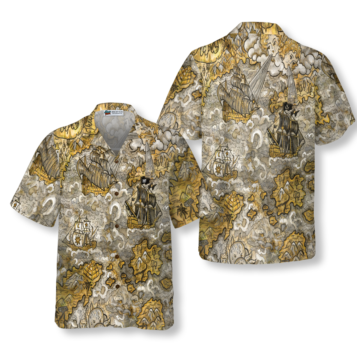 Fantasy Islands Treasure Map Hawaiian Shirt