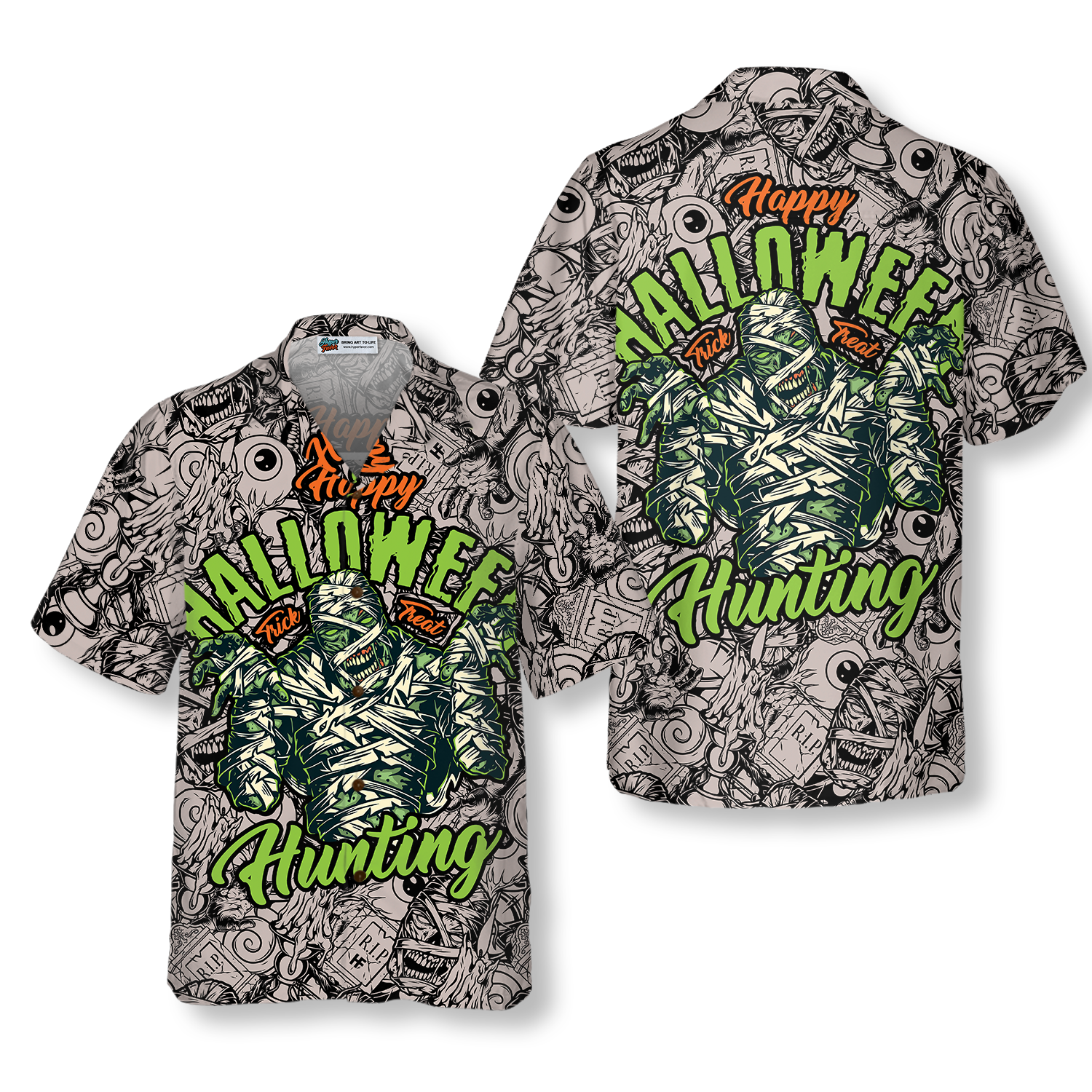Halloween Vintage Scary Mummy Hawaiian Shirt