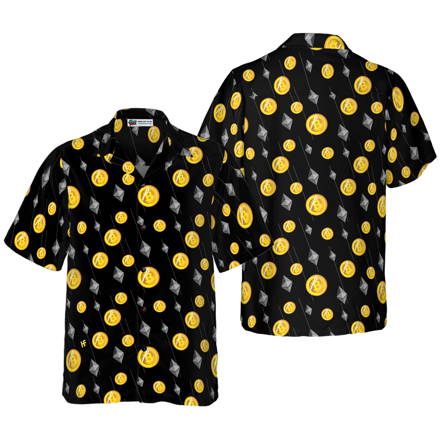Cryptocurrency Bitcoin And Ethereum Hawaiian Shirt