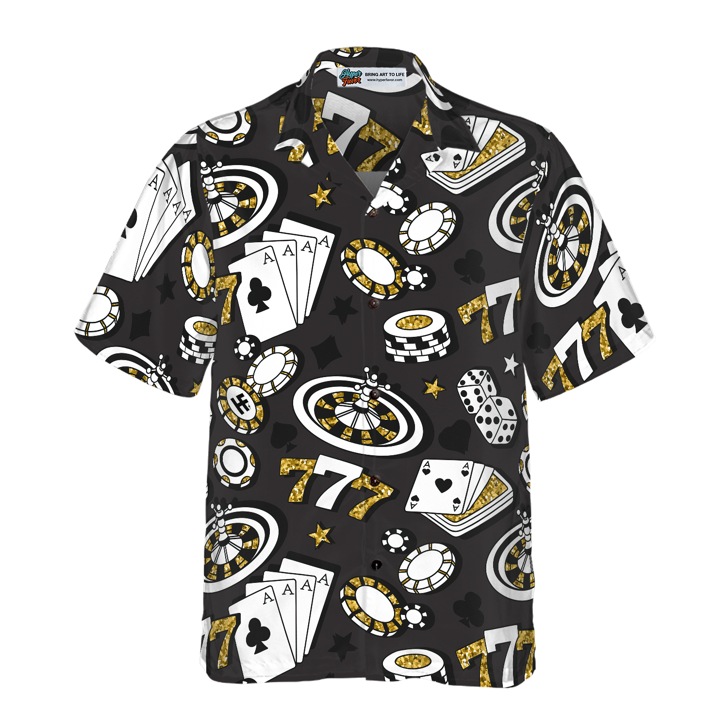 Playing Chip Cards Poker Shirt For Men Hawaiian Shirt