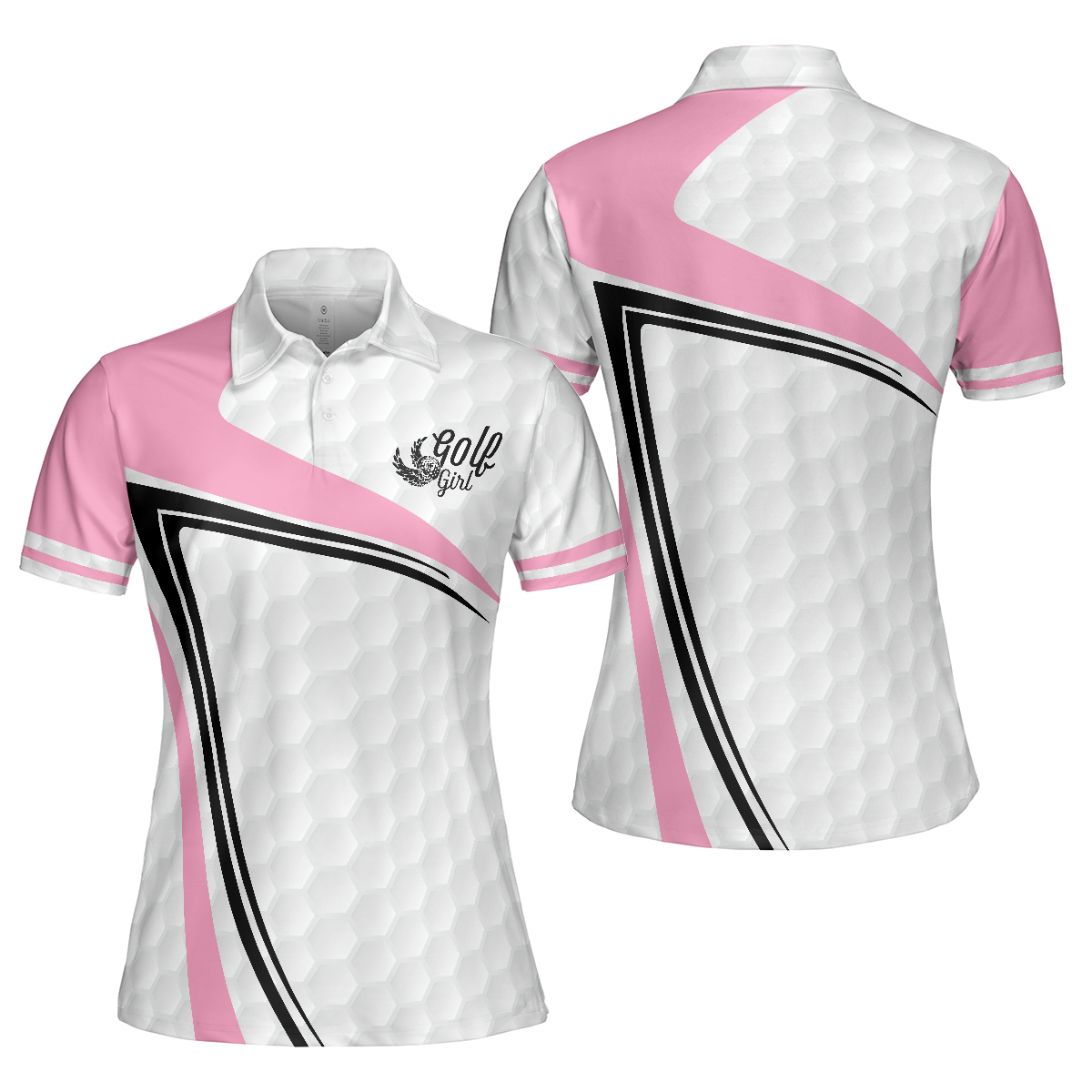 Golf Girl In Sporty Style Golf Short Sleeve Women Polo Shirt, Simple Golf Shirt Design For Female Players