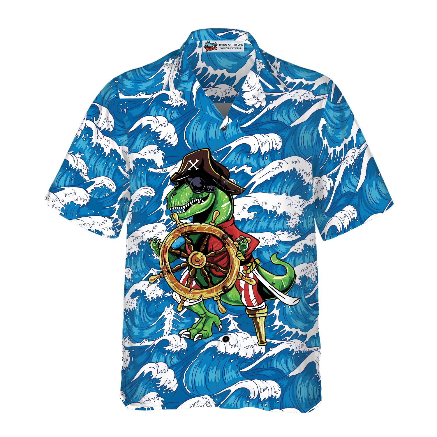 Pirate Dinosaur Hawaiian Shirt