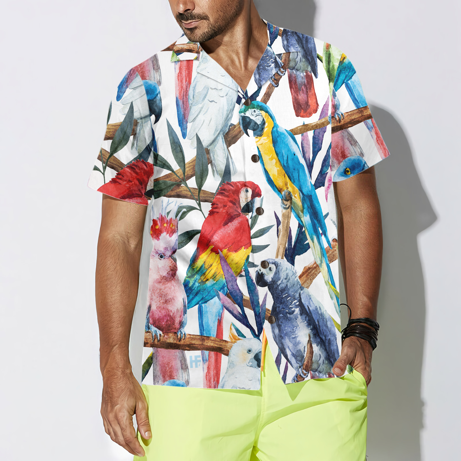 Exotic Parrots & Plant V2 Hawaiian Shirt