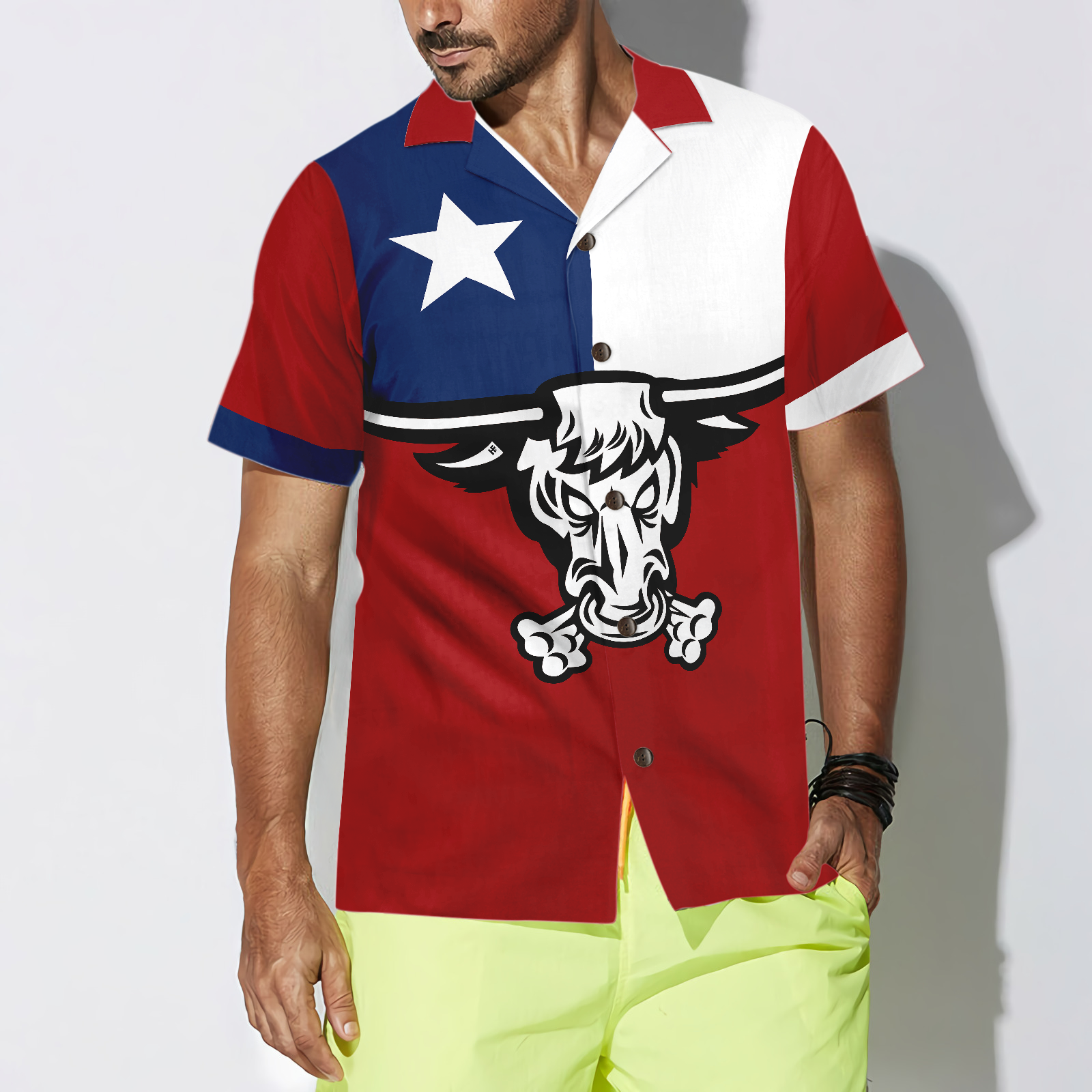 Texas Longhorns Hawaiian Shirt, The Lone Star State Of Texas Flag Shirt, Texas Home Shirt For Men