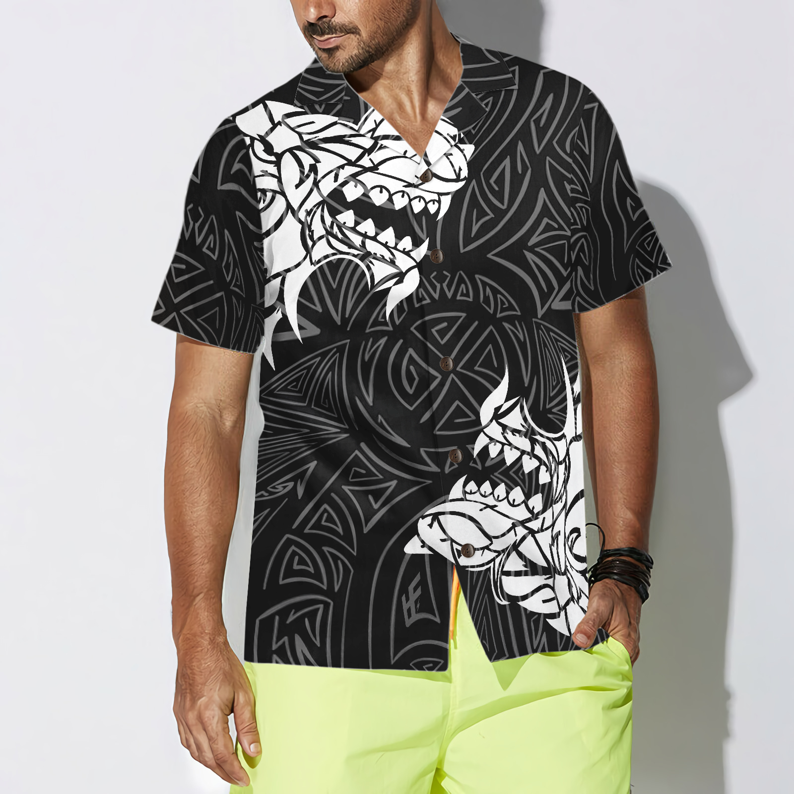 Viking Winter Wolf Rune Hawaiian Shirt