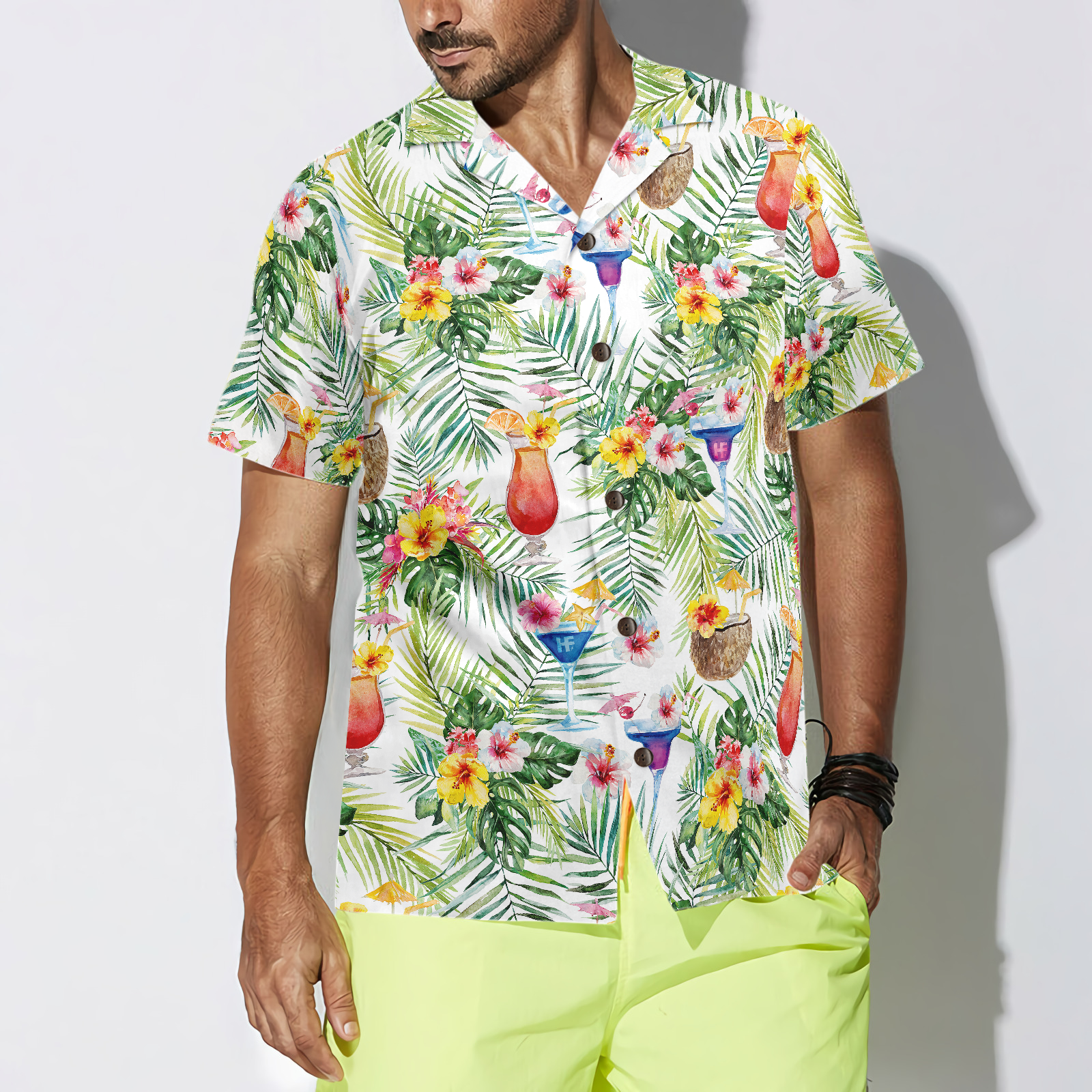 Tropical Cocktail Shirt For Men Hawaiian Shirt