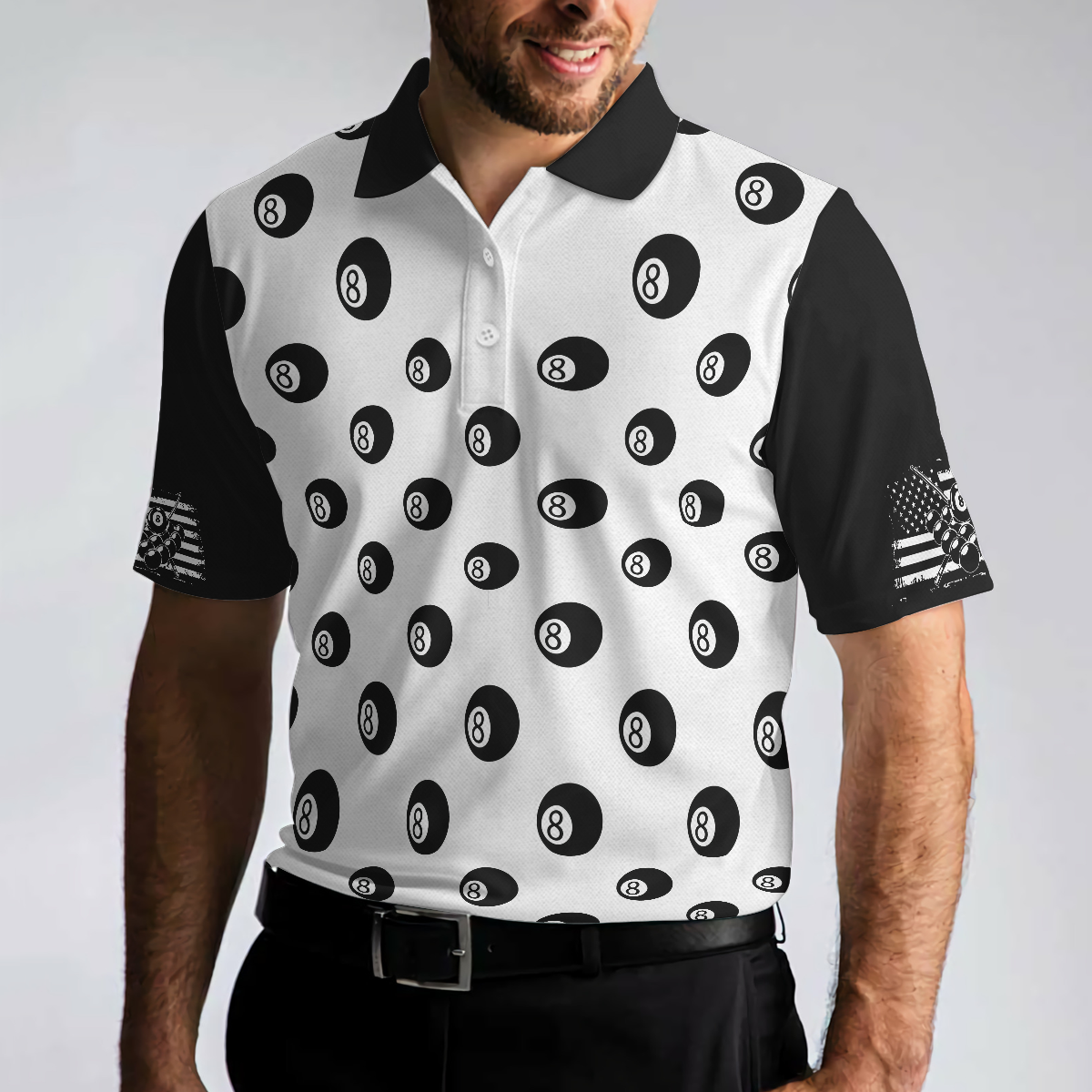Don't Mess With Poolasaurus Polo Shirt, Billiards Ball Pattern Shirt For Male Players, Simple Billiards Shirt Design