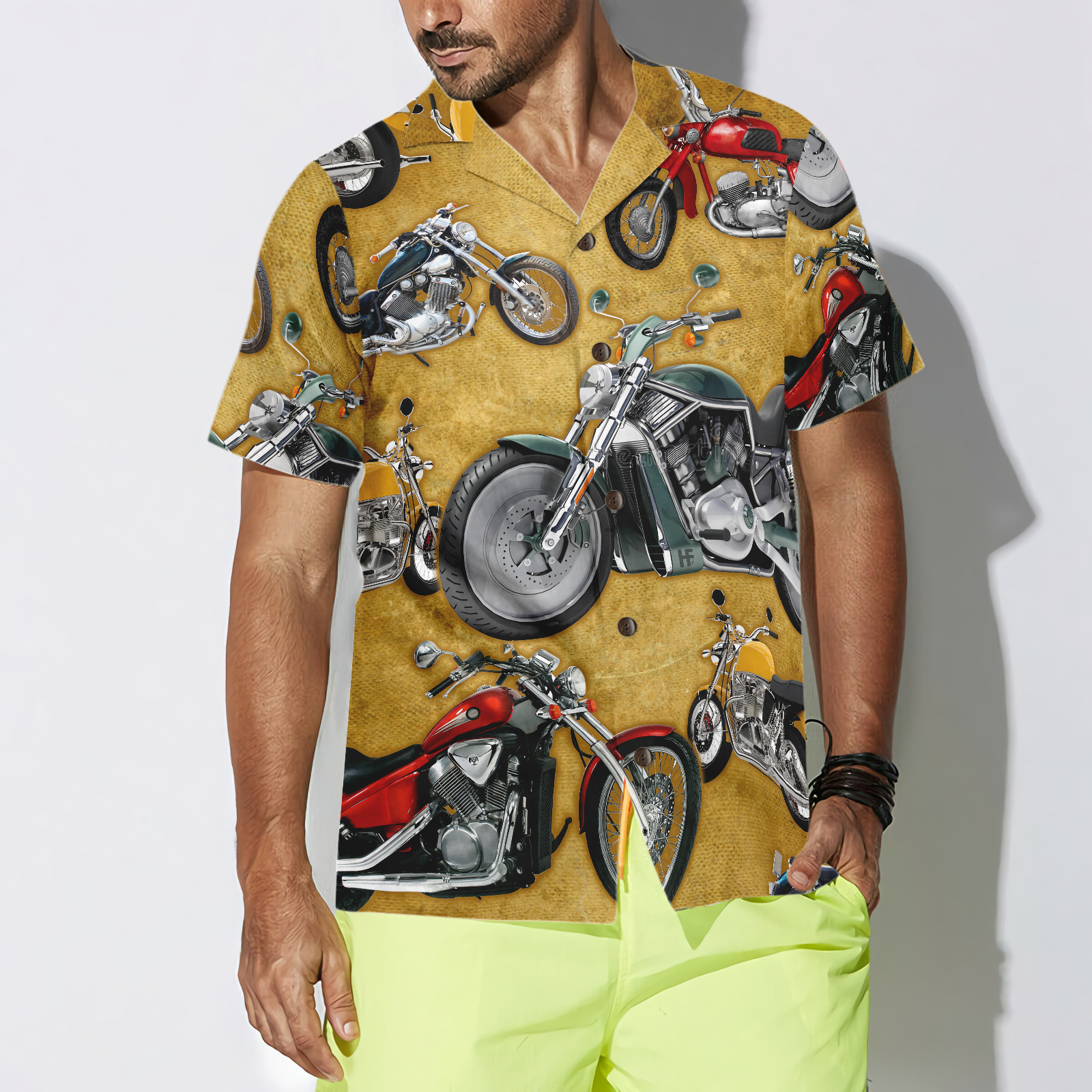 Vintage Motorcycle Hawaiian Shirt