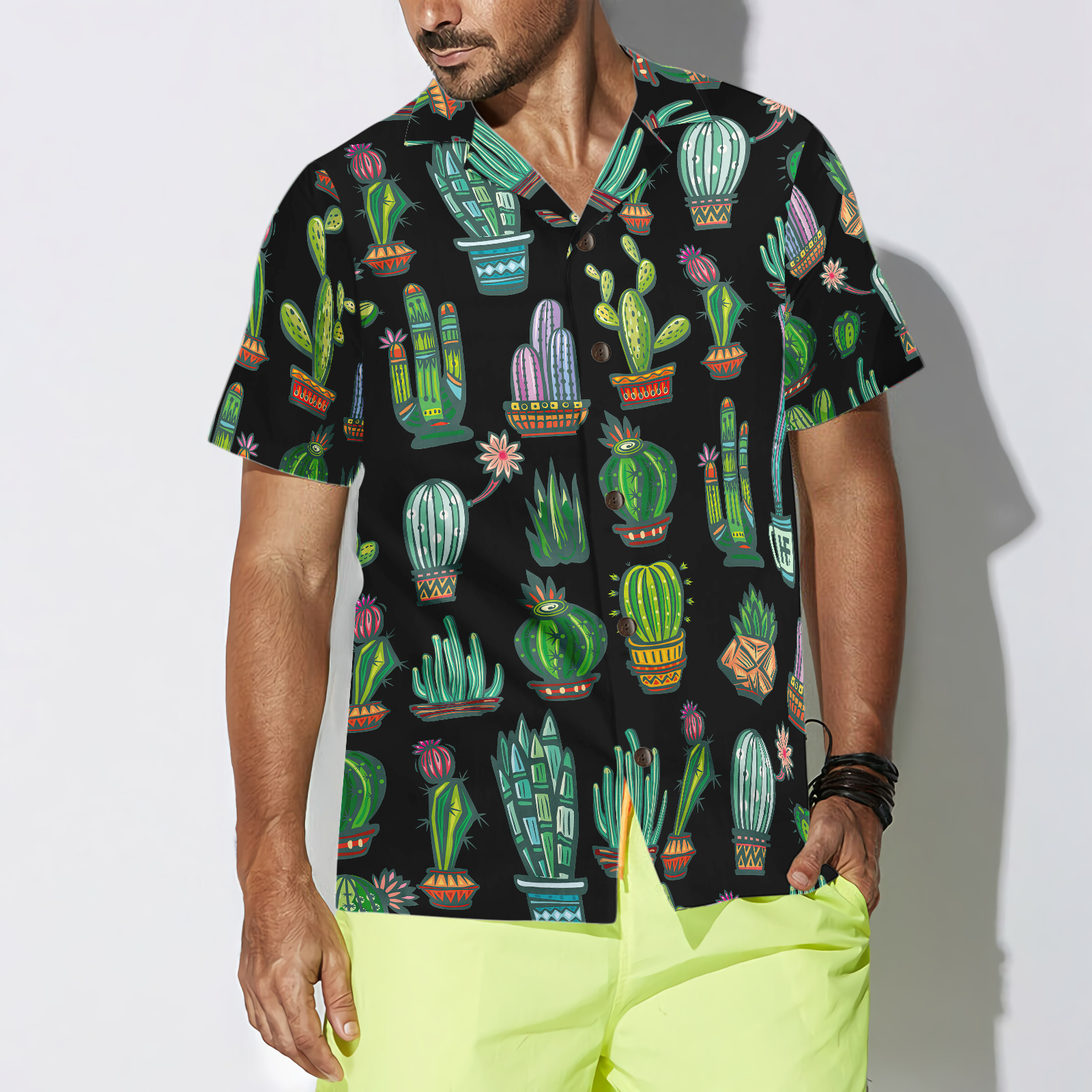 Cute Colorful Cactus Hawaiian Shirt